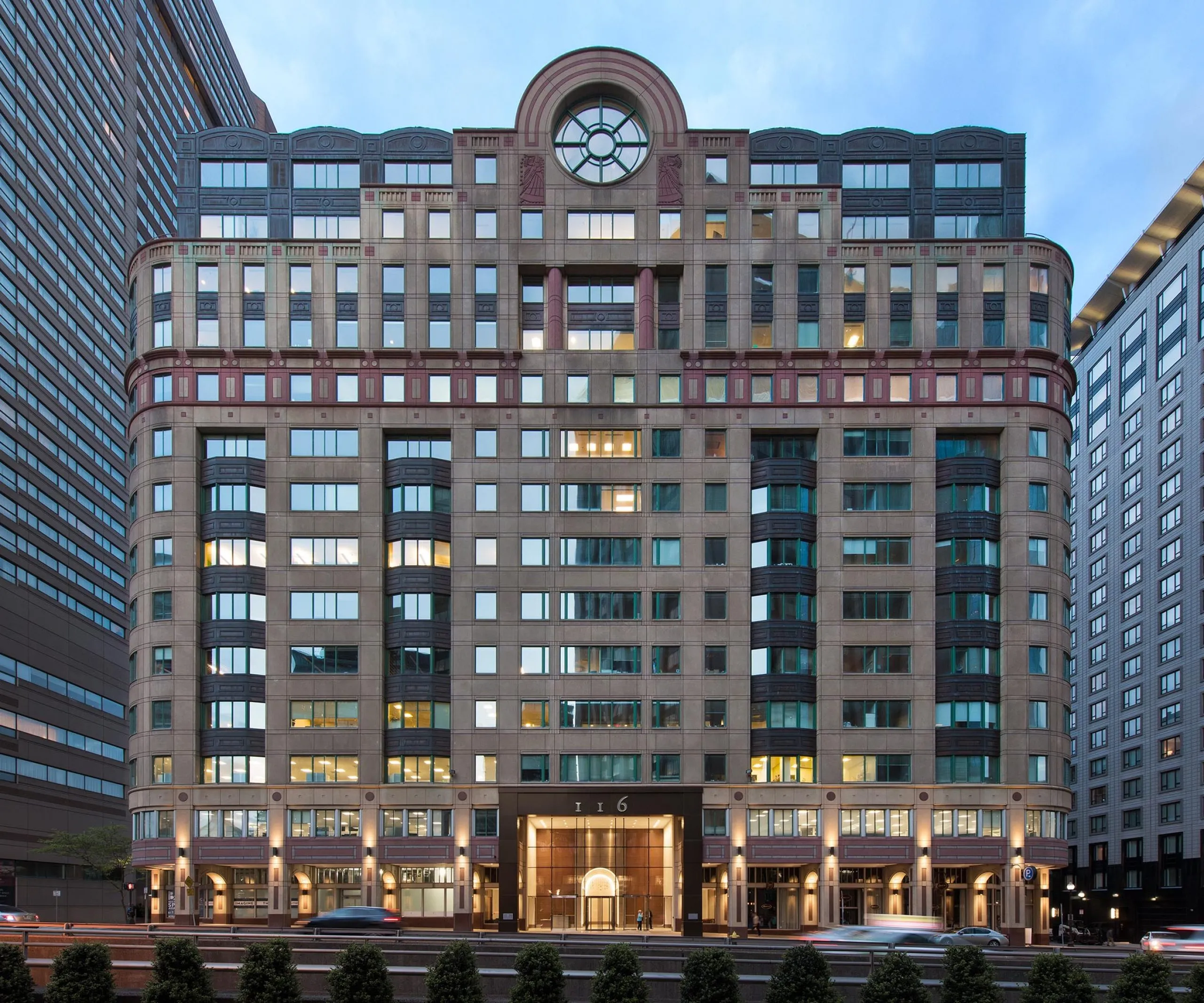 Historic exterior and of multistory office building, 116 Huntington Avenue