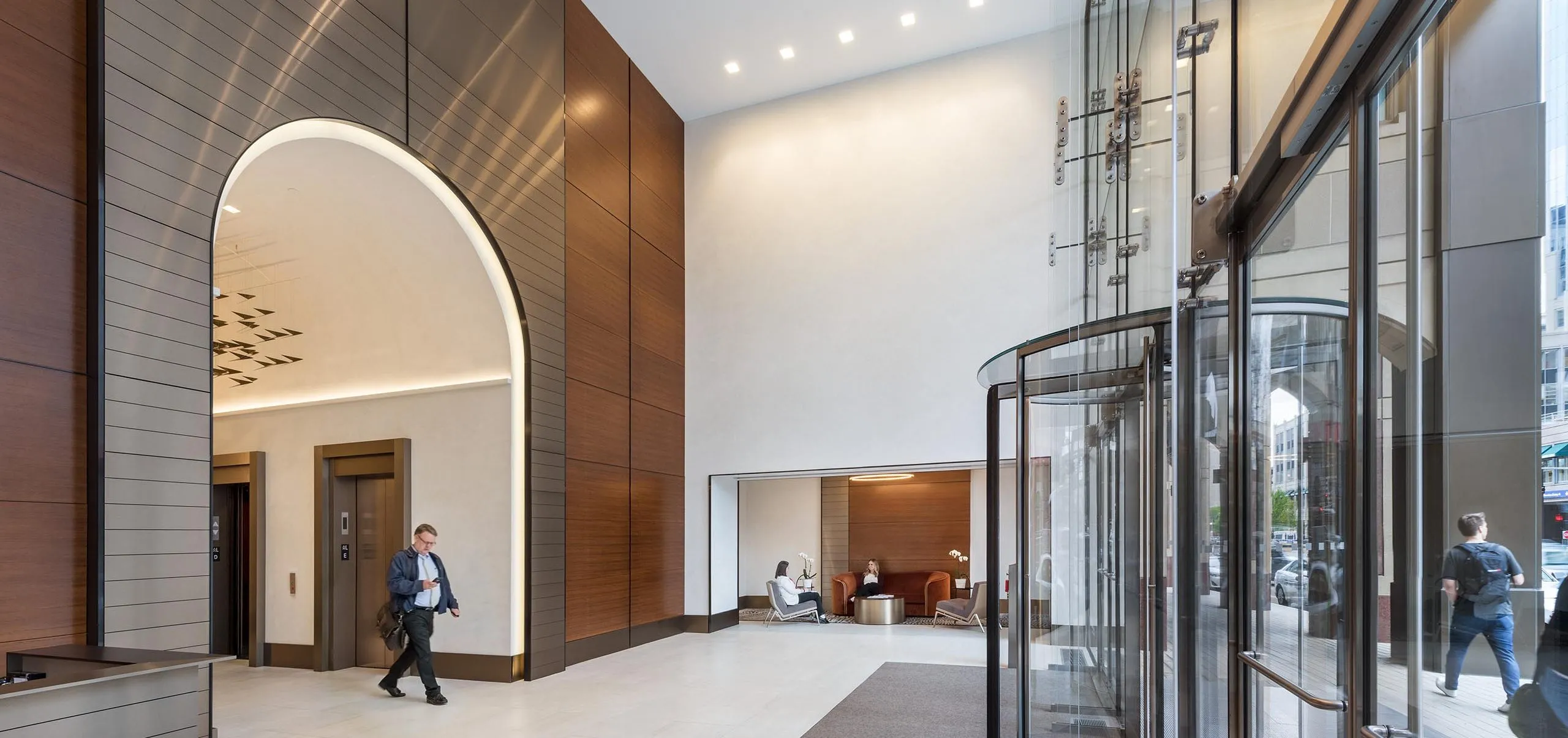 Interior of multistory entryway to 116 Huntington Avenue