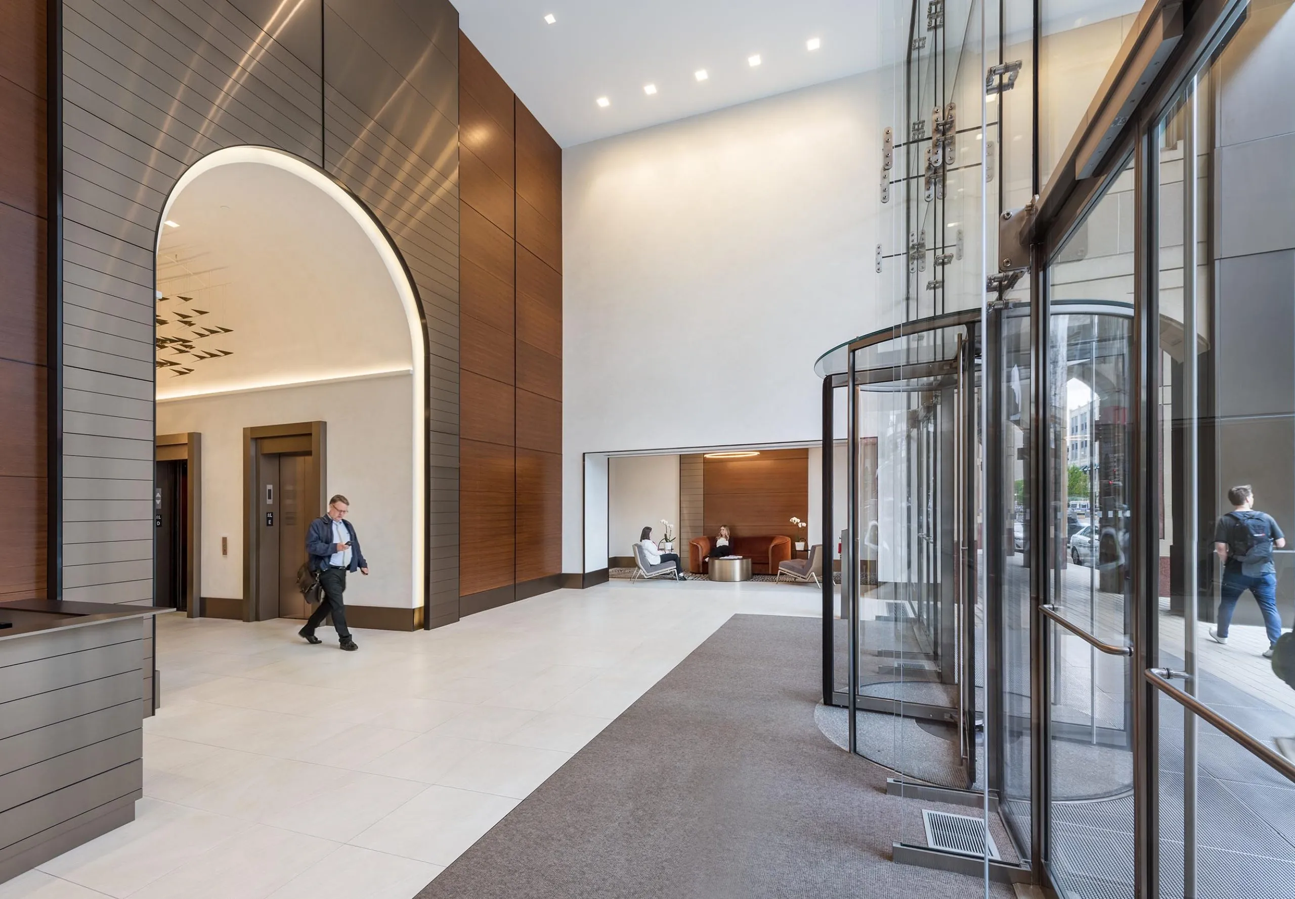 Interior of multistory entryway to 116 Huntington Avenue