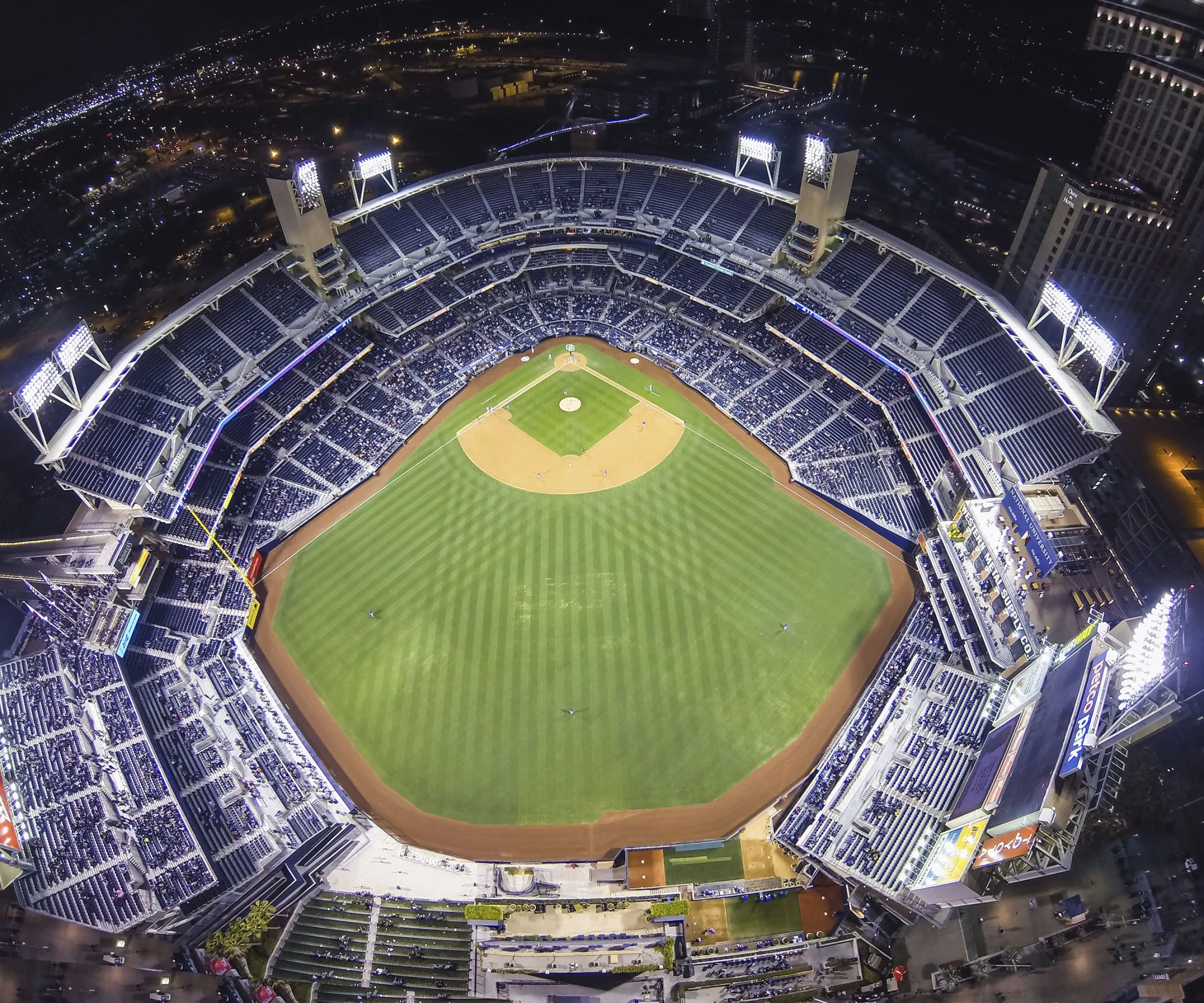 Aerial view of Petco Park baseball stadium