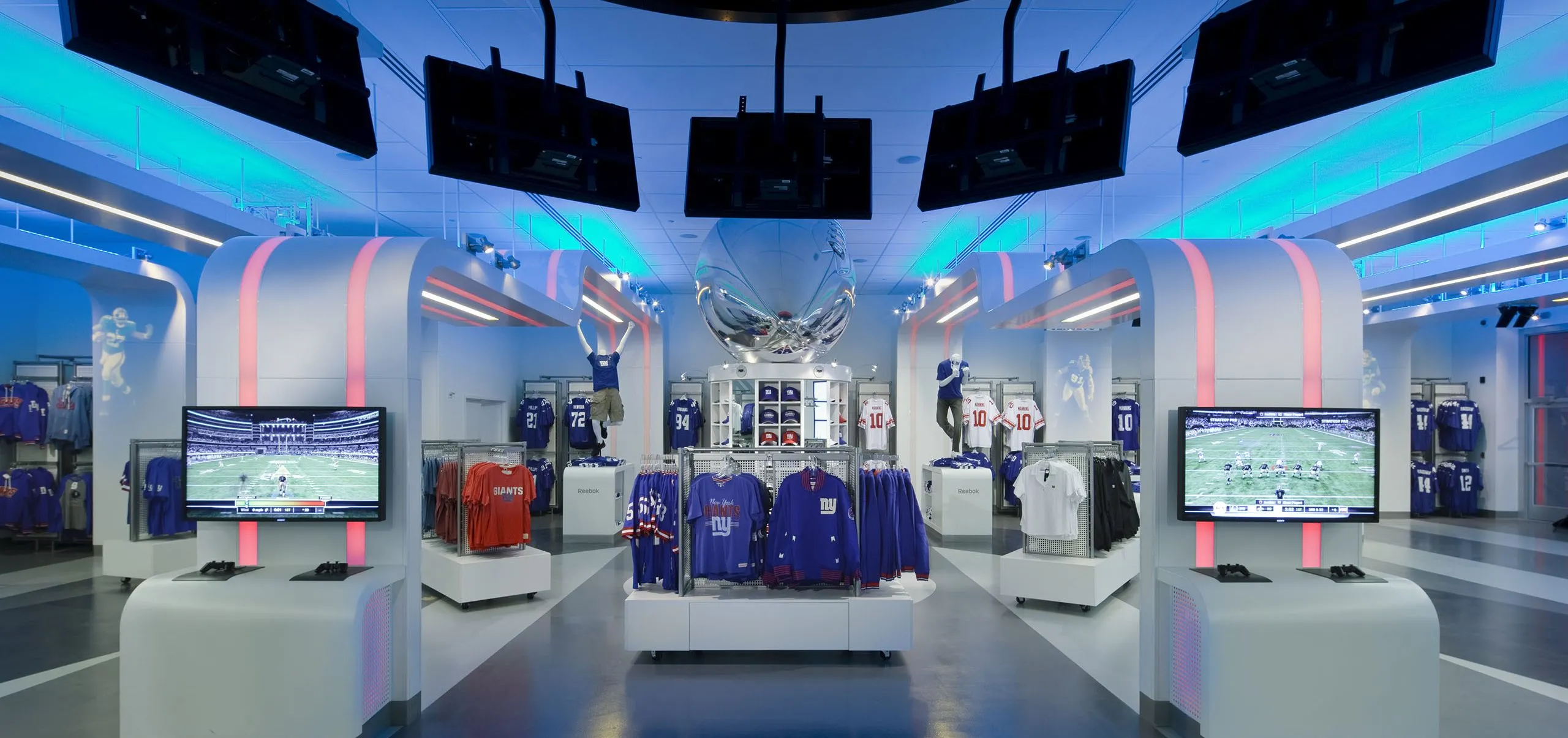 Merchandise stands at MetLife Stadium Giants Interactive focal