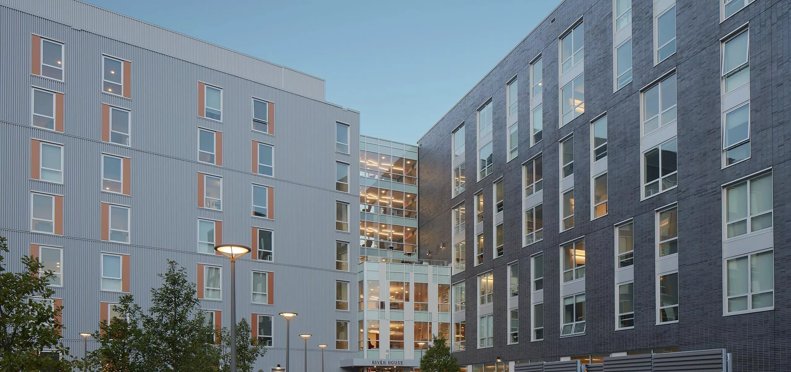 Exterior walkway at Wexford Science + Technology River House