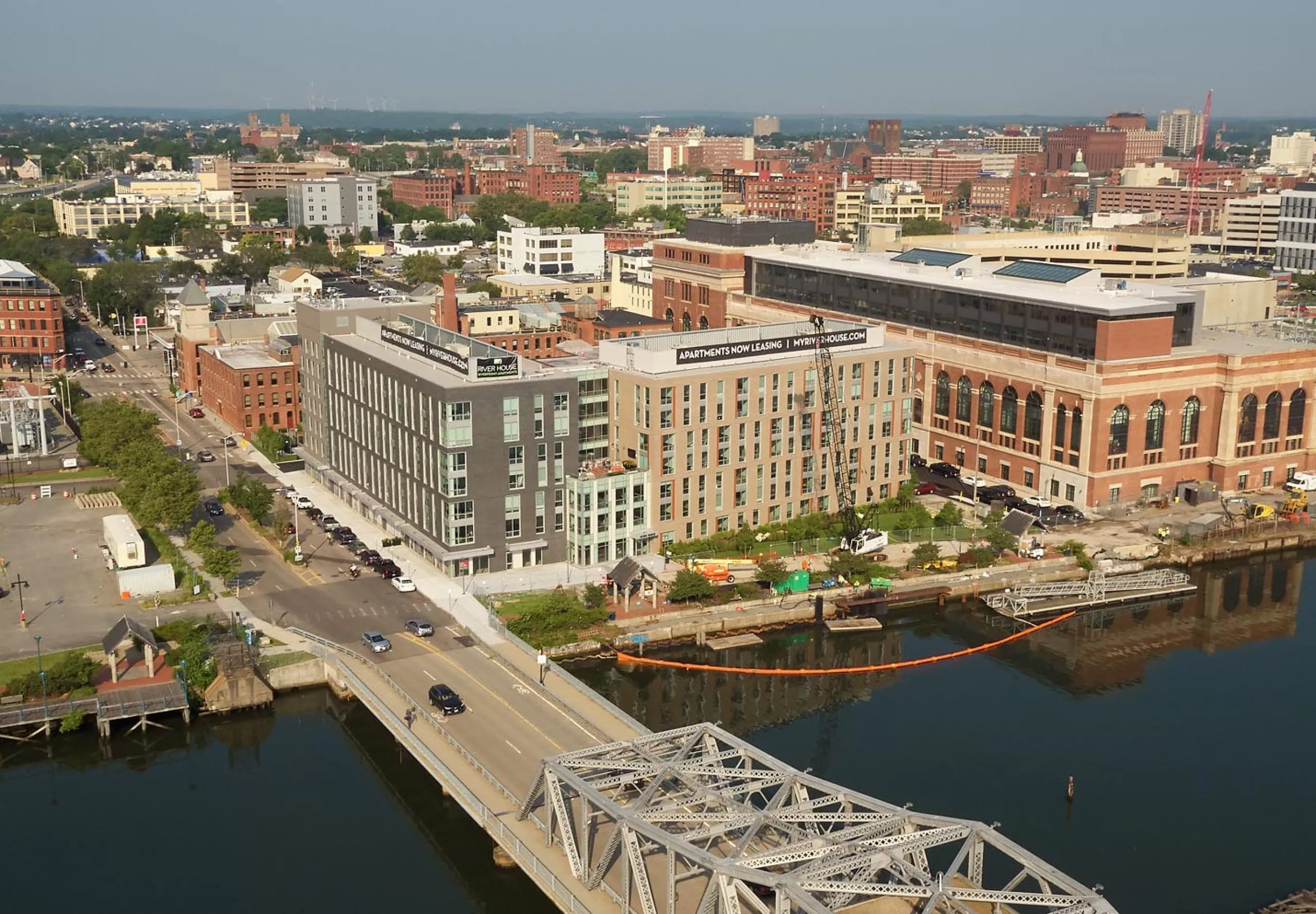 Aerial view of Wexford Science + Technology - River House in the distance