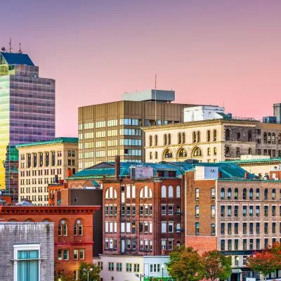 Downtown skyline of Worcester Massachusetts