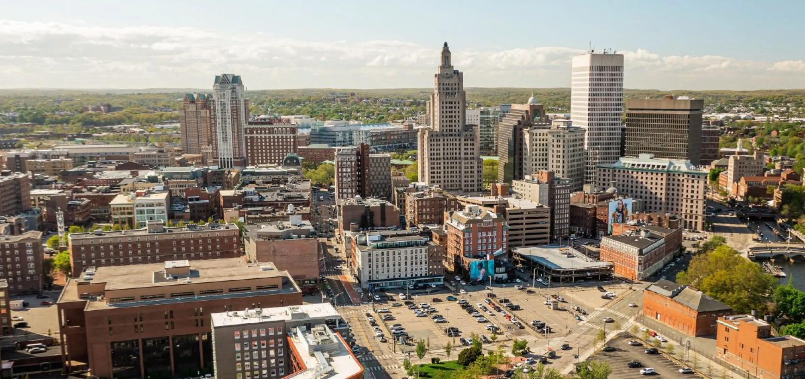 Aerial view of the Aloft Providence Downtown