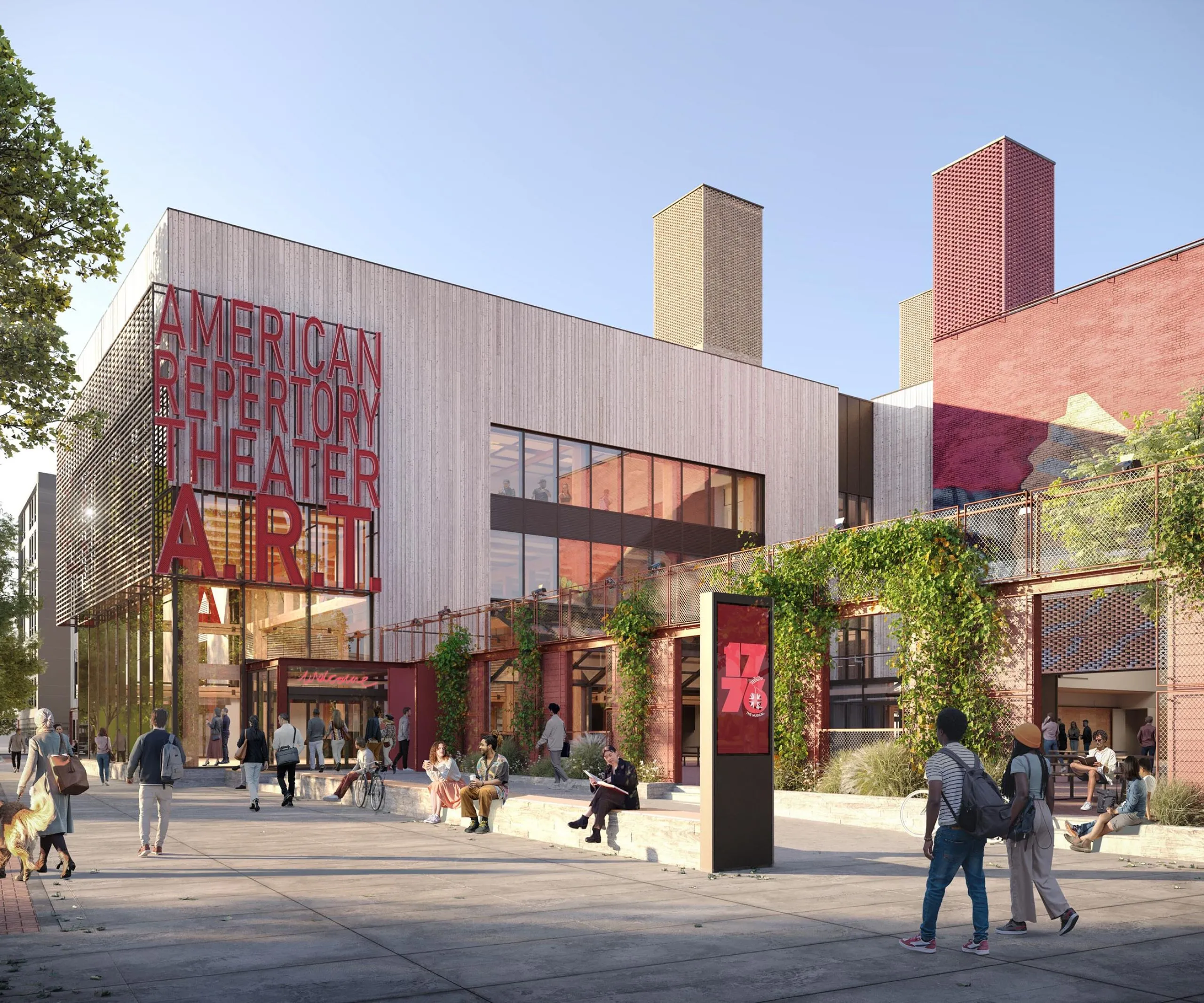 exterior rendering of the American Repertory Theatre building