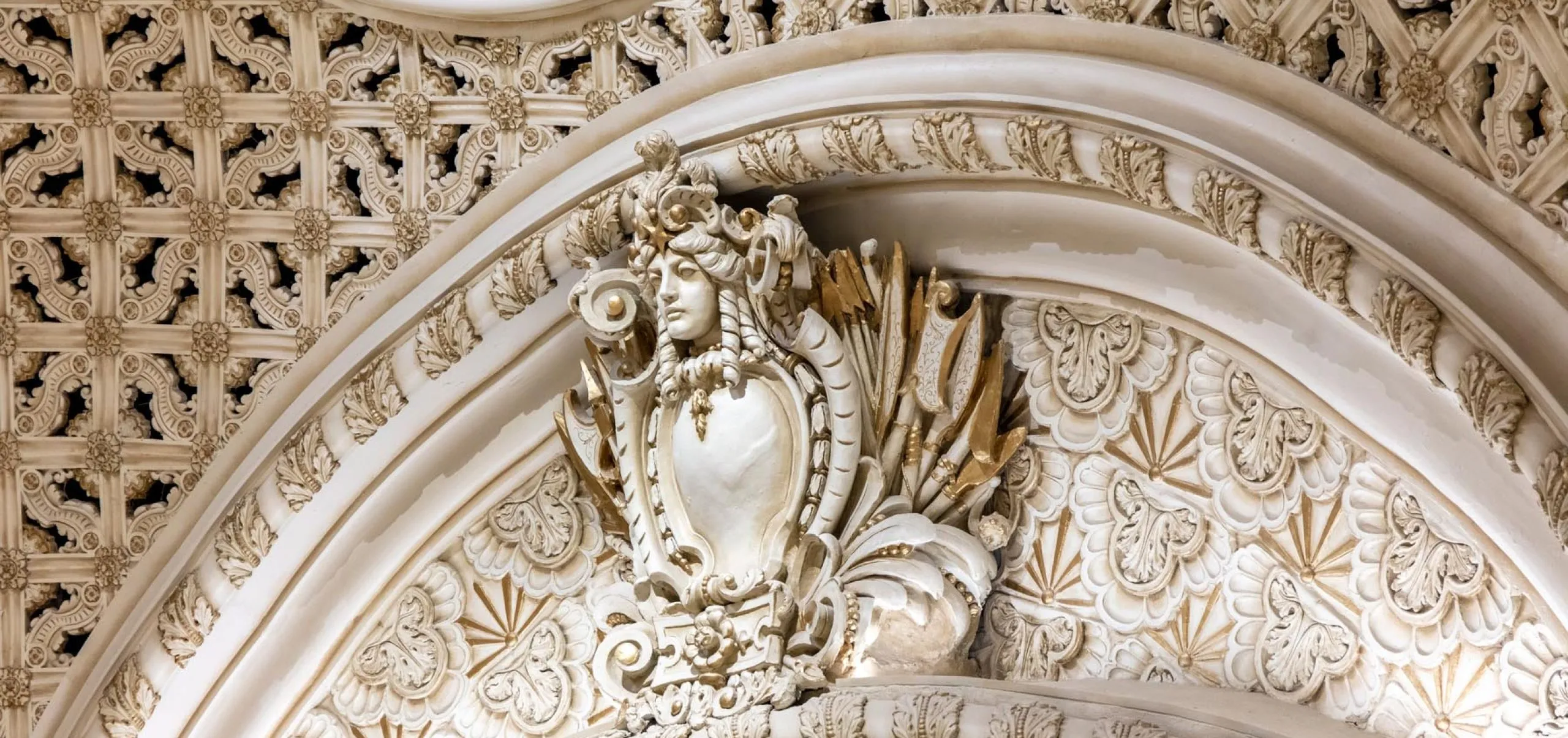 intricate molding at the Apple Town Theatre