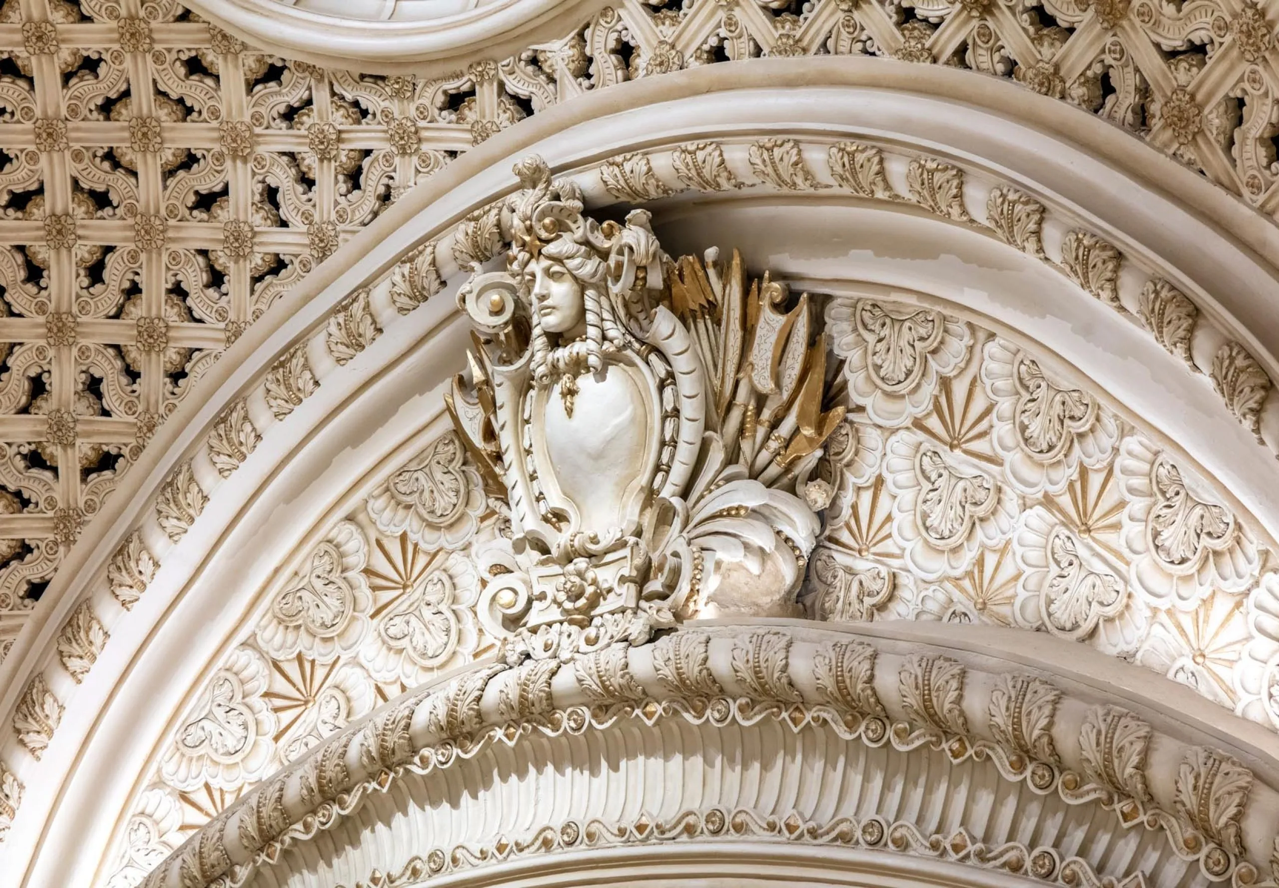 intricate molding at the Apple Town Theatre