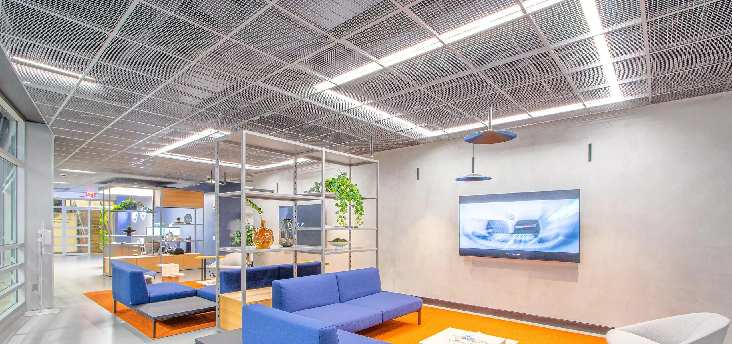 Interior view of customer waiting area at BMW of Manhattan