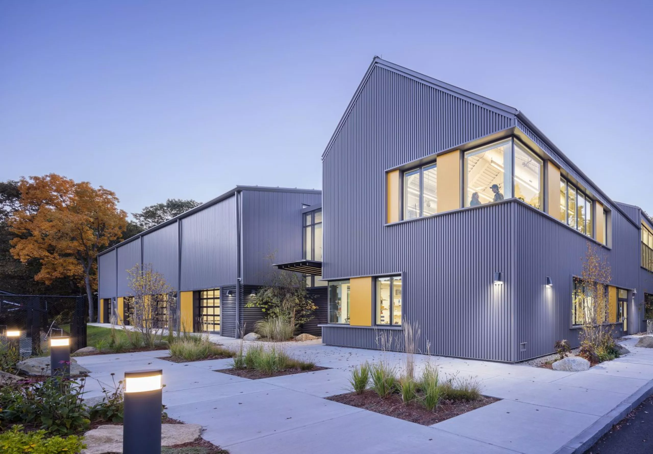 Metal exterior of Belmont Day School