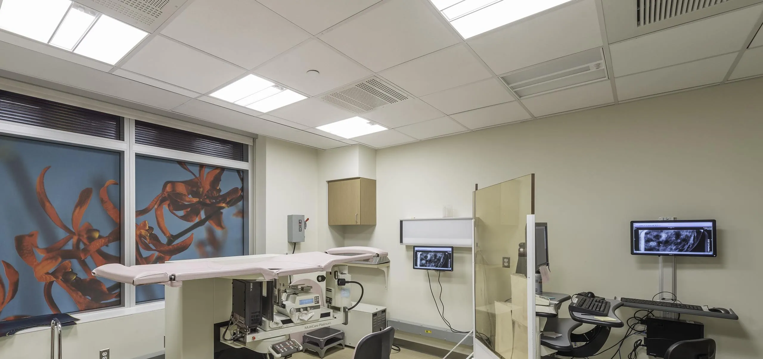 Interior view of an examine at Beth Israel Deaconess Medical Center Breast Care Center