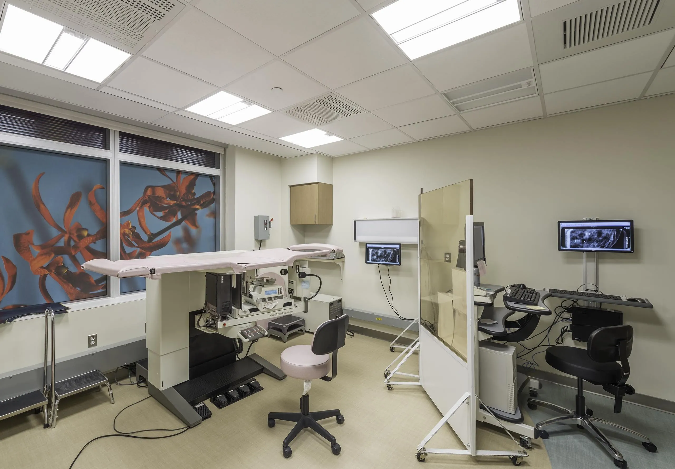 Interior view of an examine at Beth Israel Deaconess Medical Center Breast Care Center