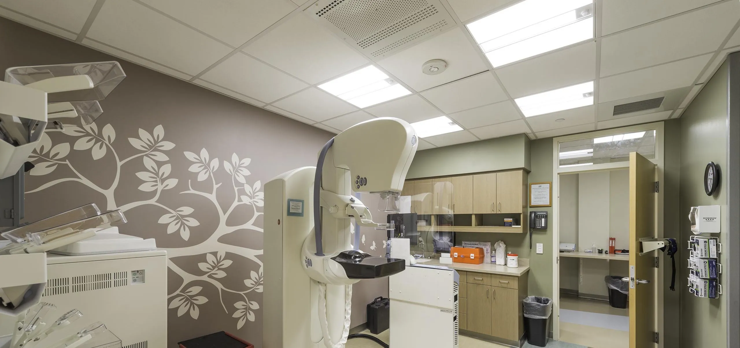 Interior view of an examine at Beth Israel Deaconess Medical Center Breast Care Center