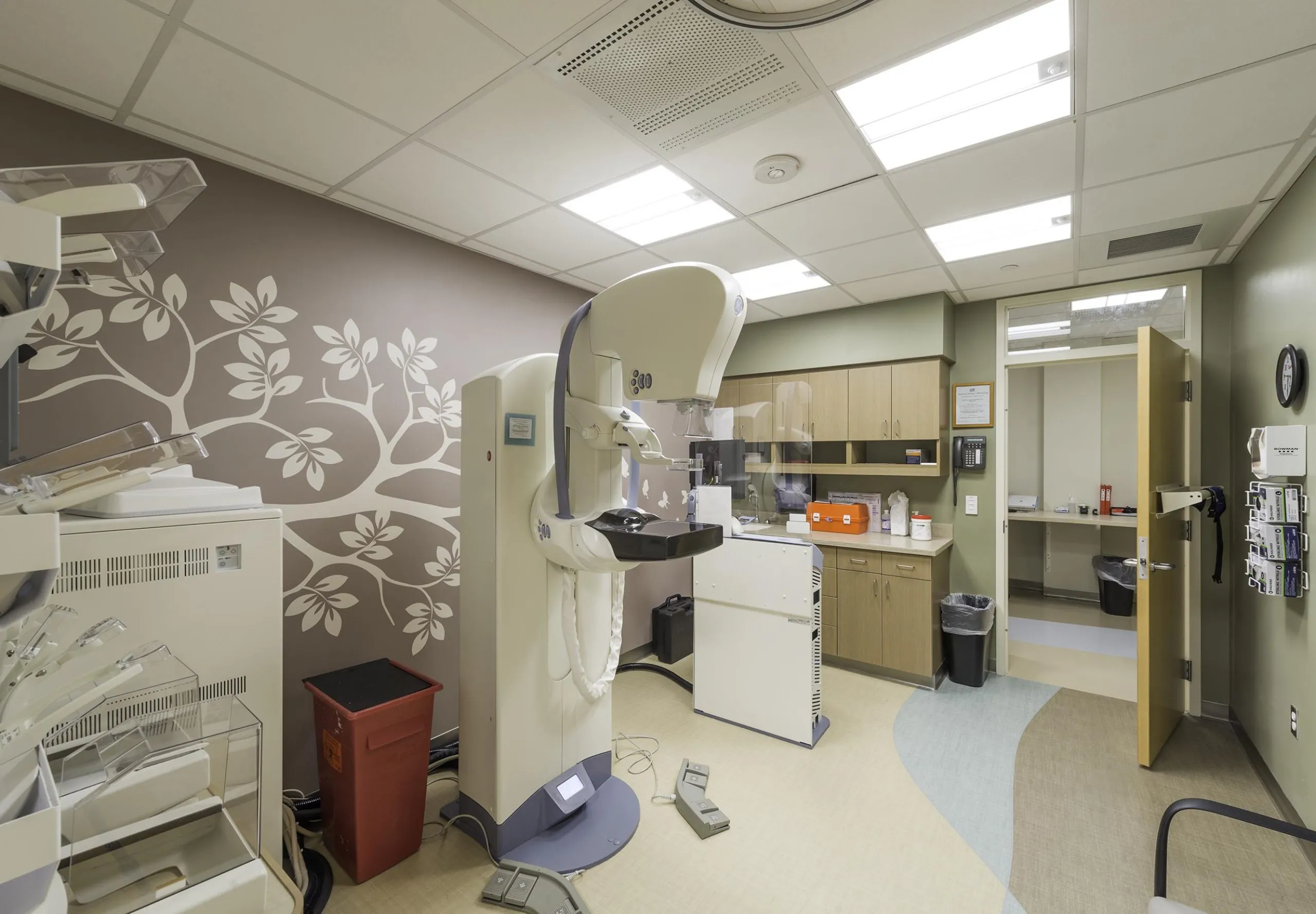 Interior view of an examine at Beth Israel Deaconess Medical Center Breast Care Center