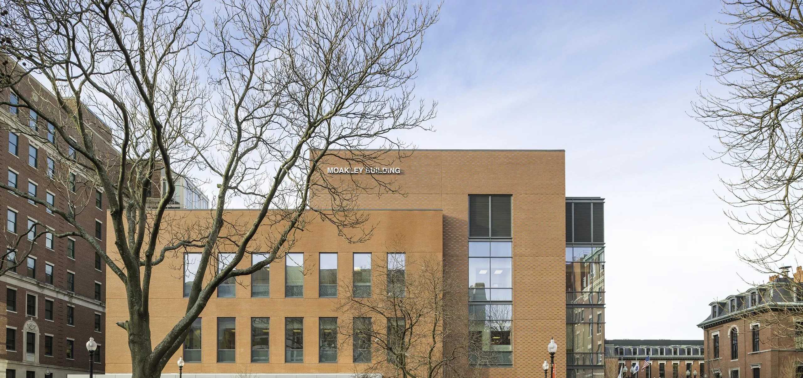 Exterior view of the Boston Medical Center building and patio