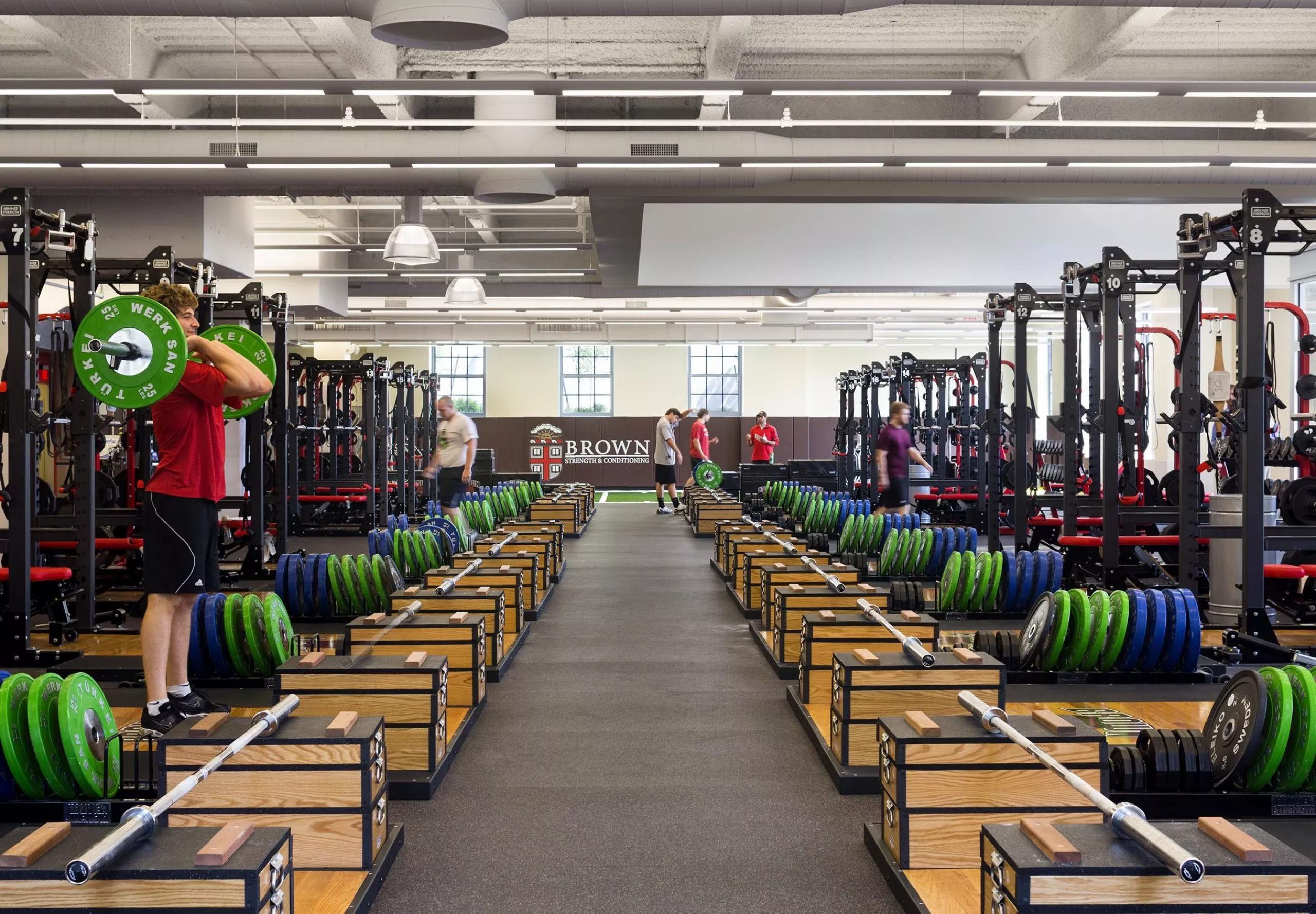 Weight lifting equipment inside Nelson Fitness & Coleman Aquatics Center