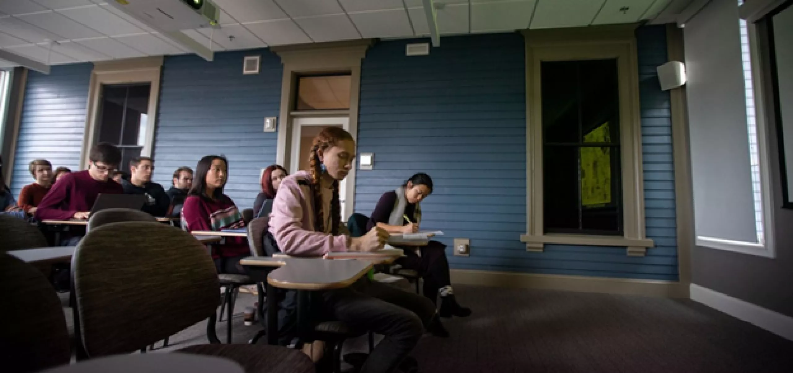 students working at desk