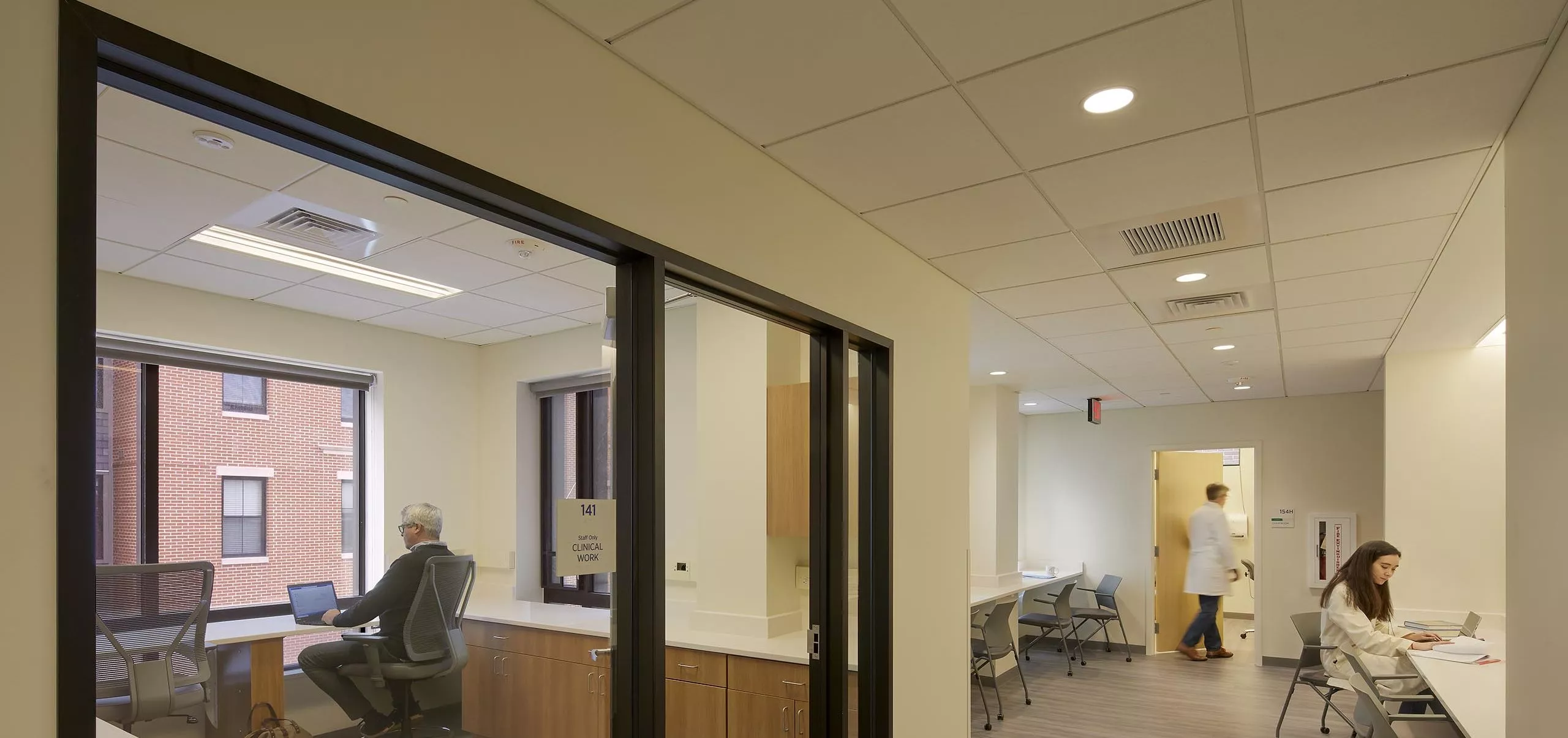 Working area inside Sternlicht Residential Commons and Health & Wellness Center