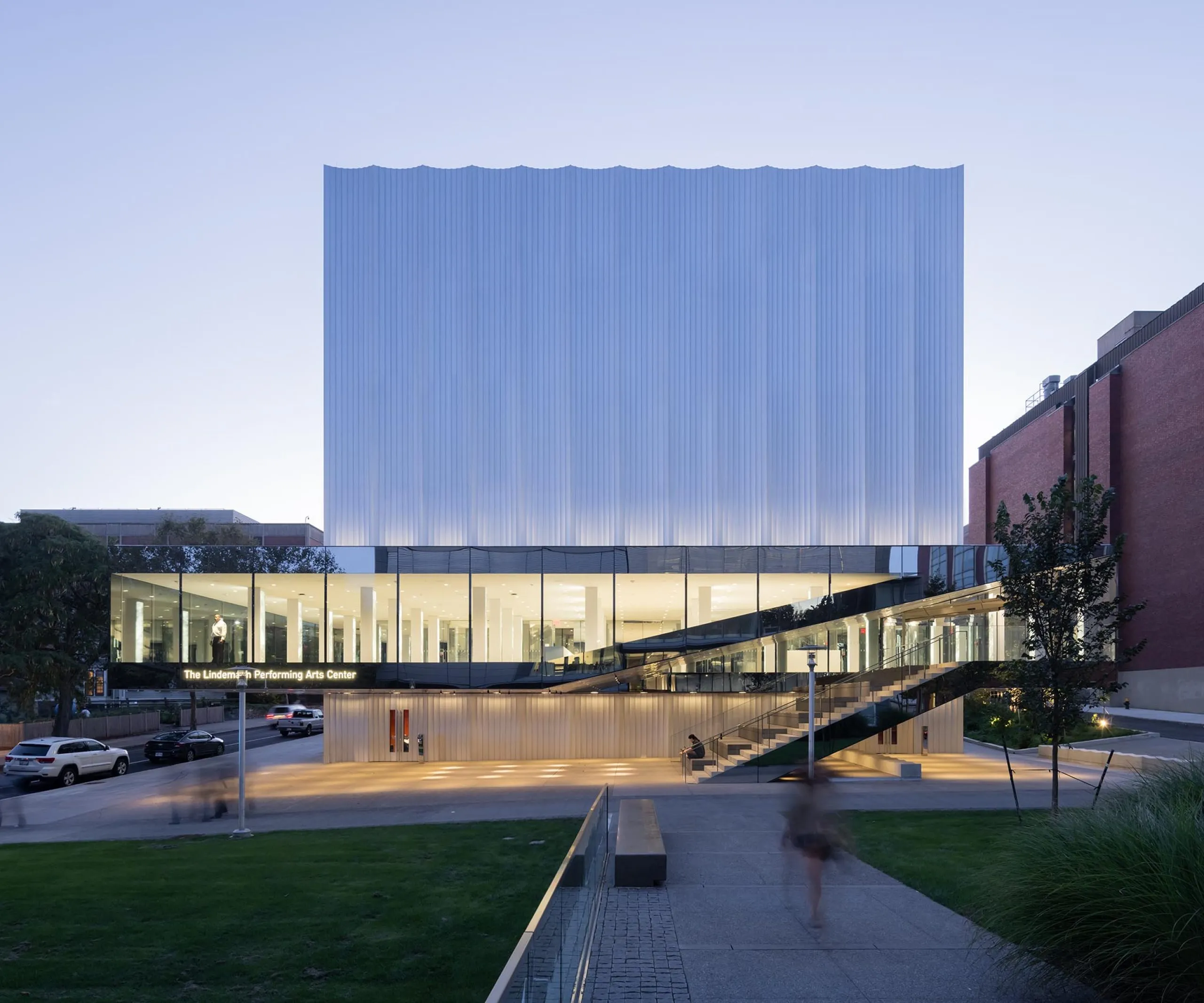 Street view of Lindemann Performing Arts Center