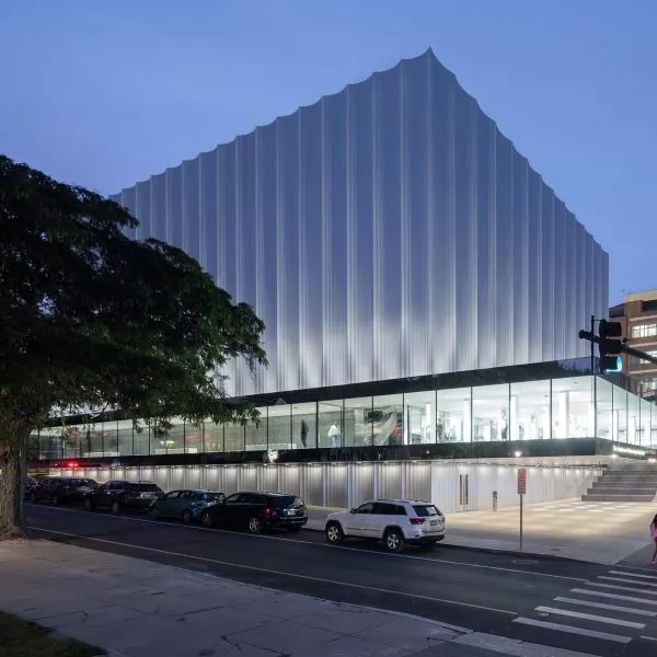 Street view of Lindemann Performing Arts Center