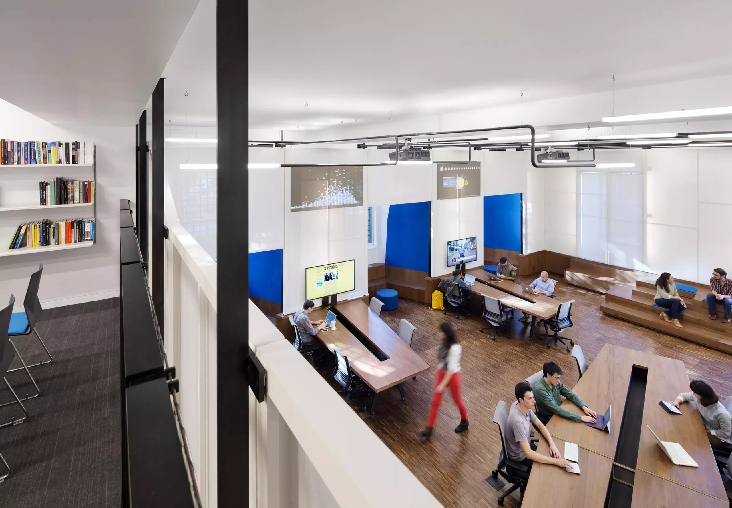 Students in classroom at Brown Institute for Media Innovation