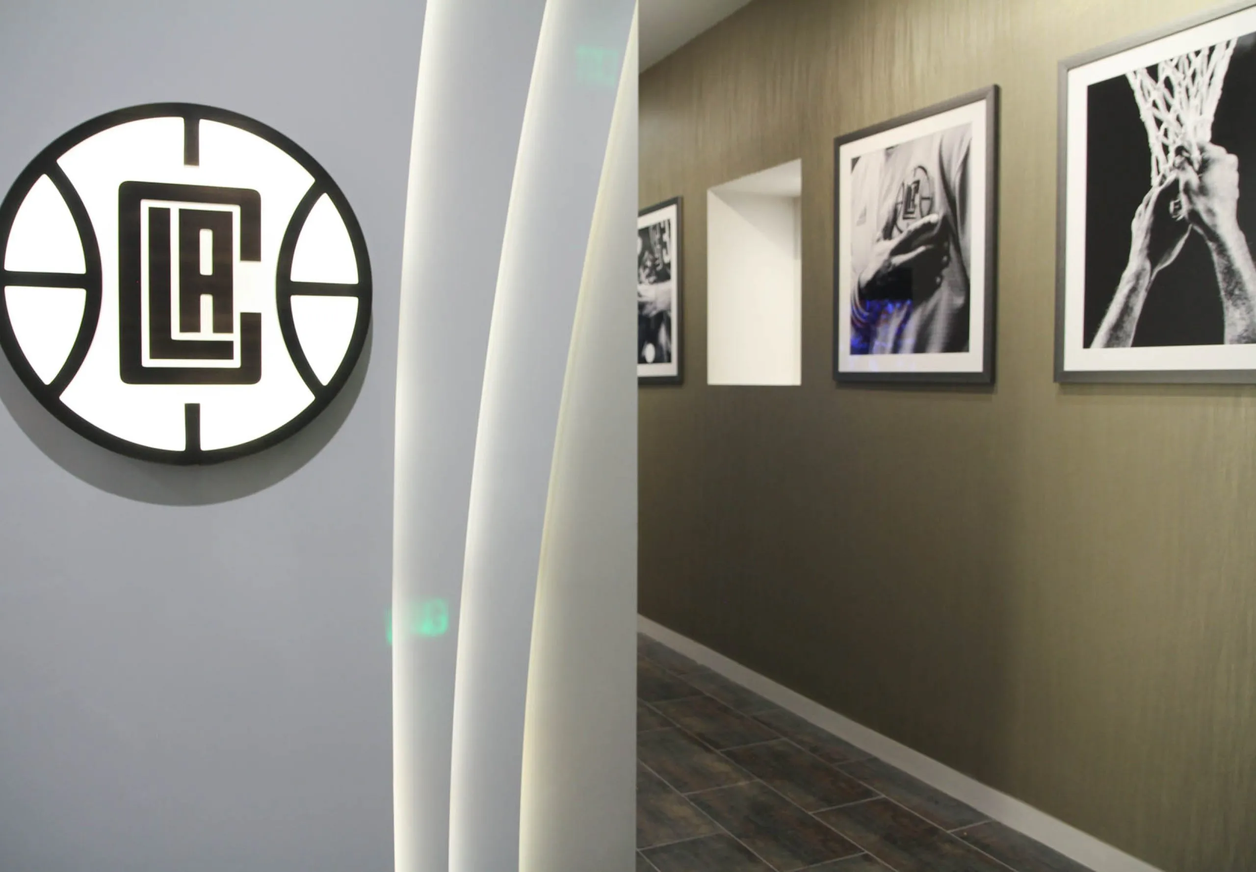 hallways and pictures at Crypto.com Arena