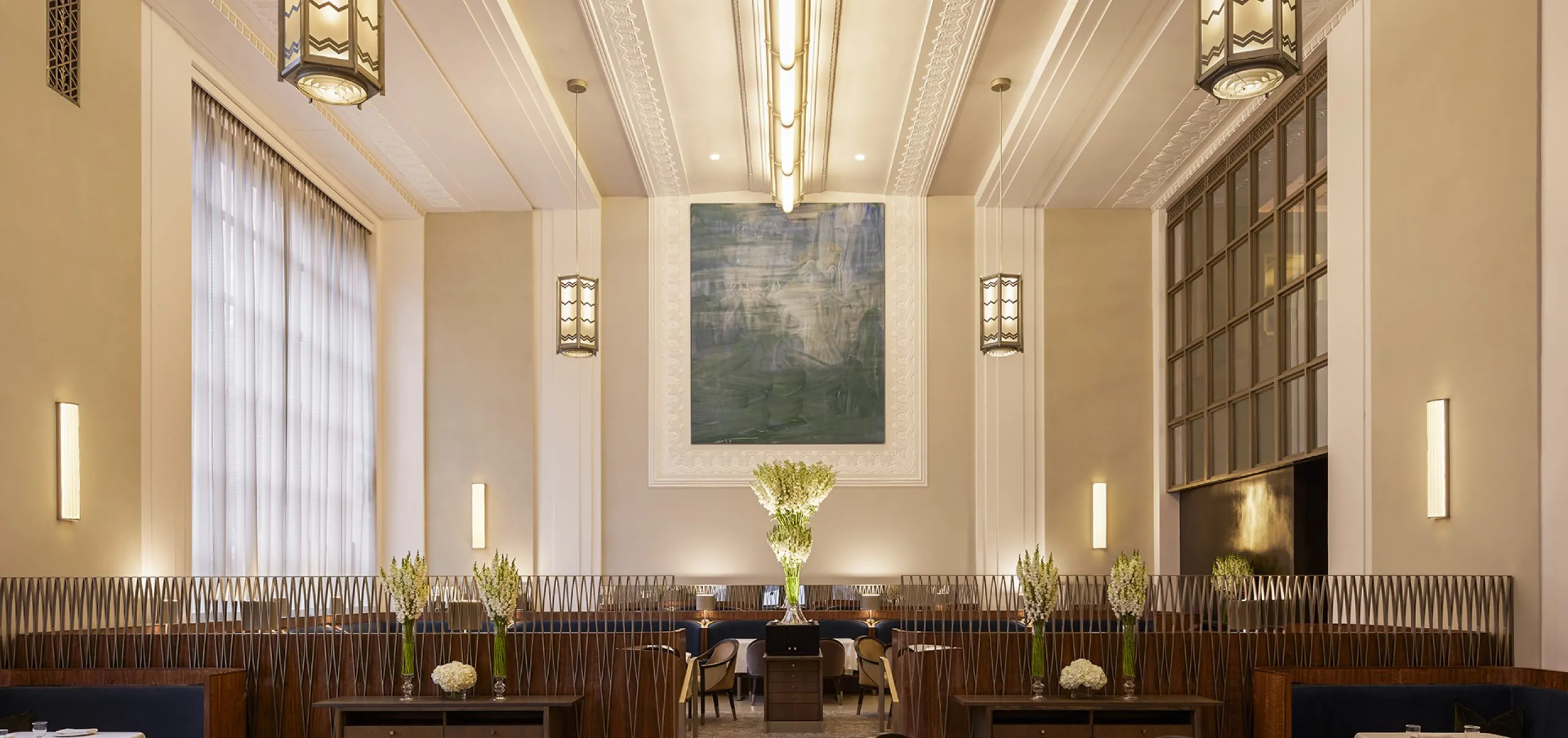 Interior view of the dining room of Eleven Madison Park