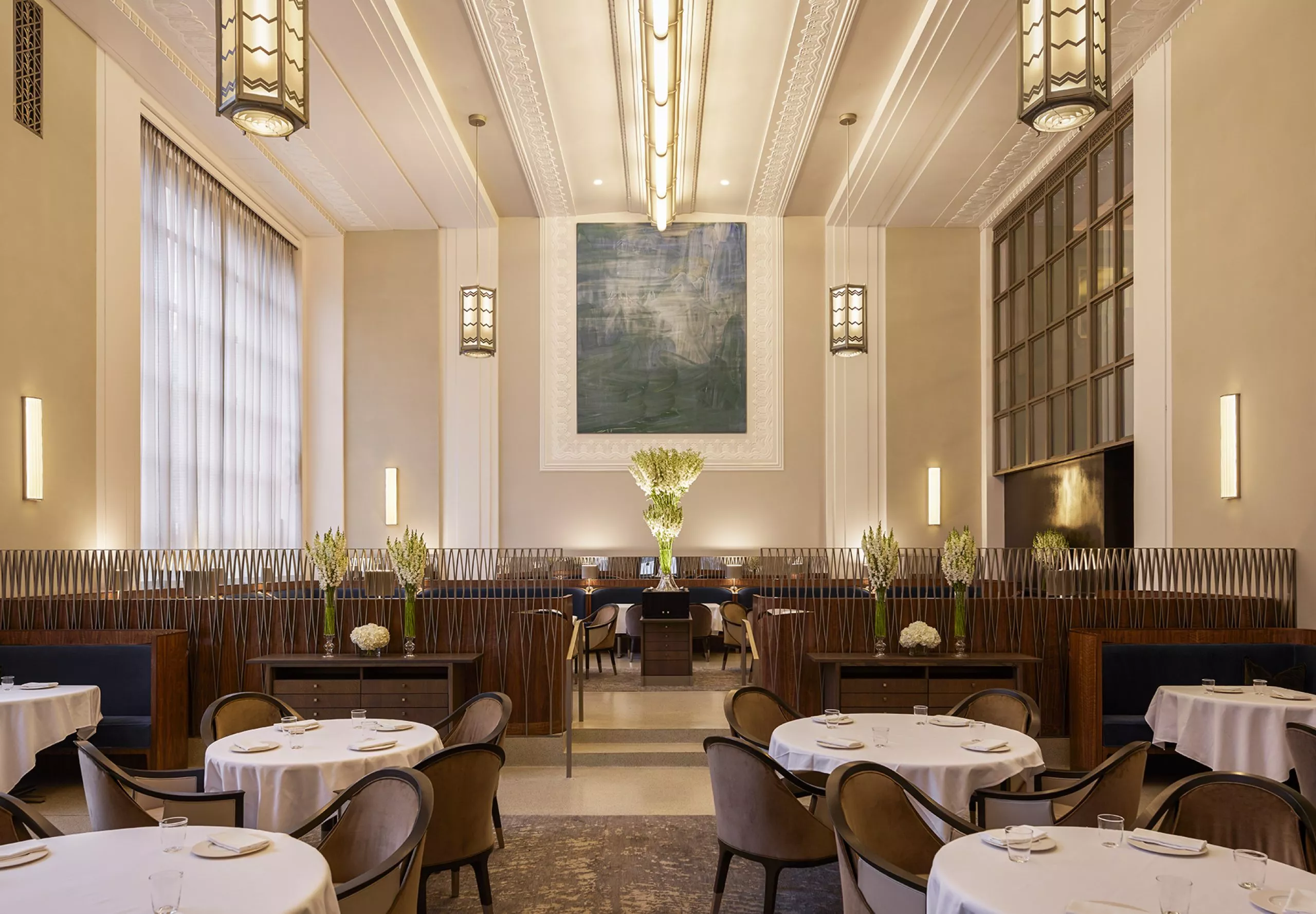 Interior view of the dining room of Eleven Madison Park