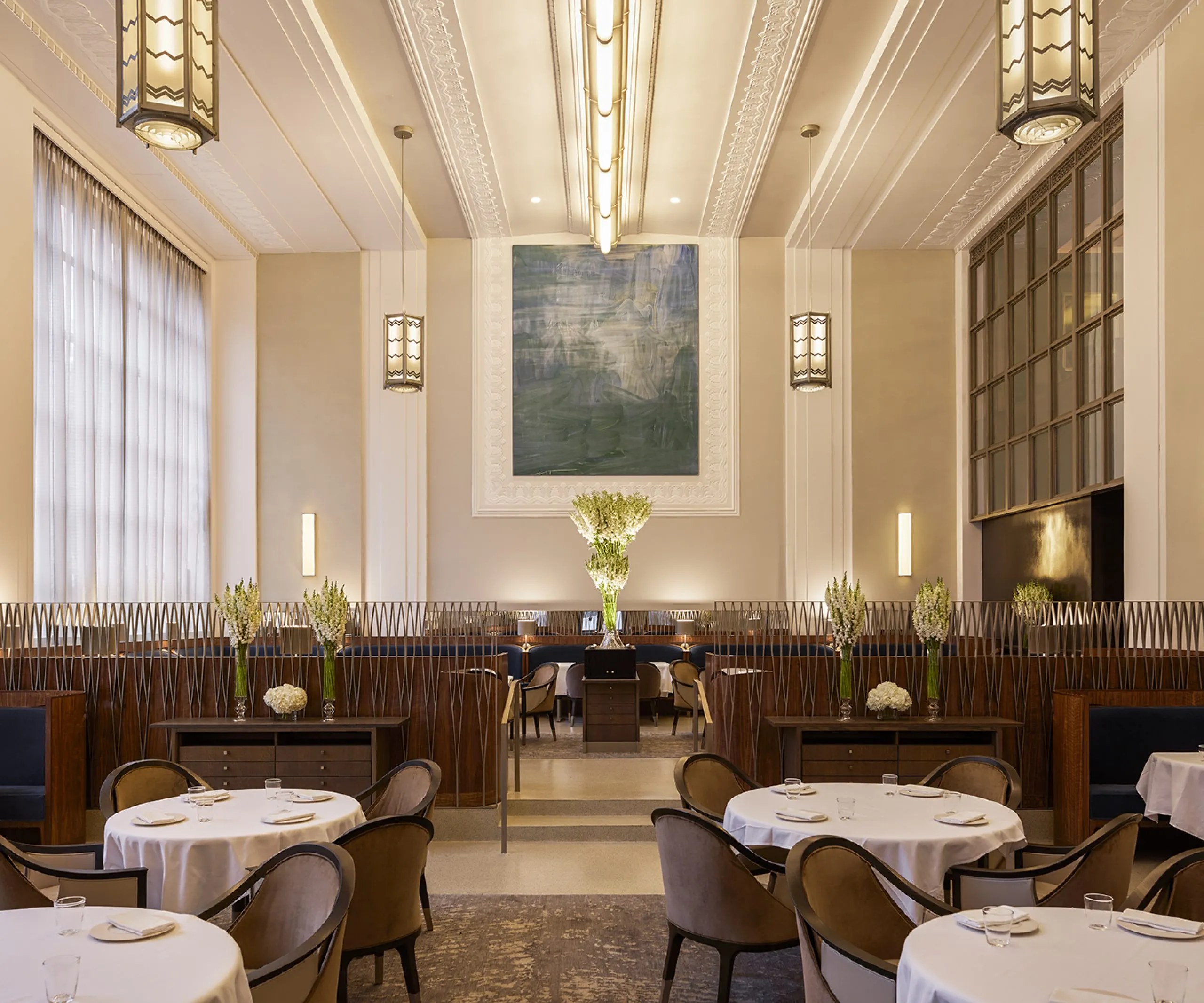 Interior view of the dining room of Eleven Madison Park