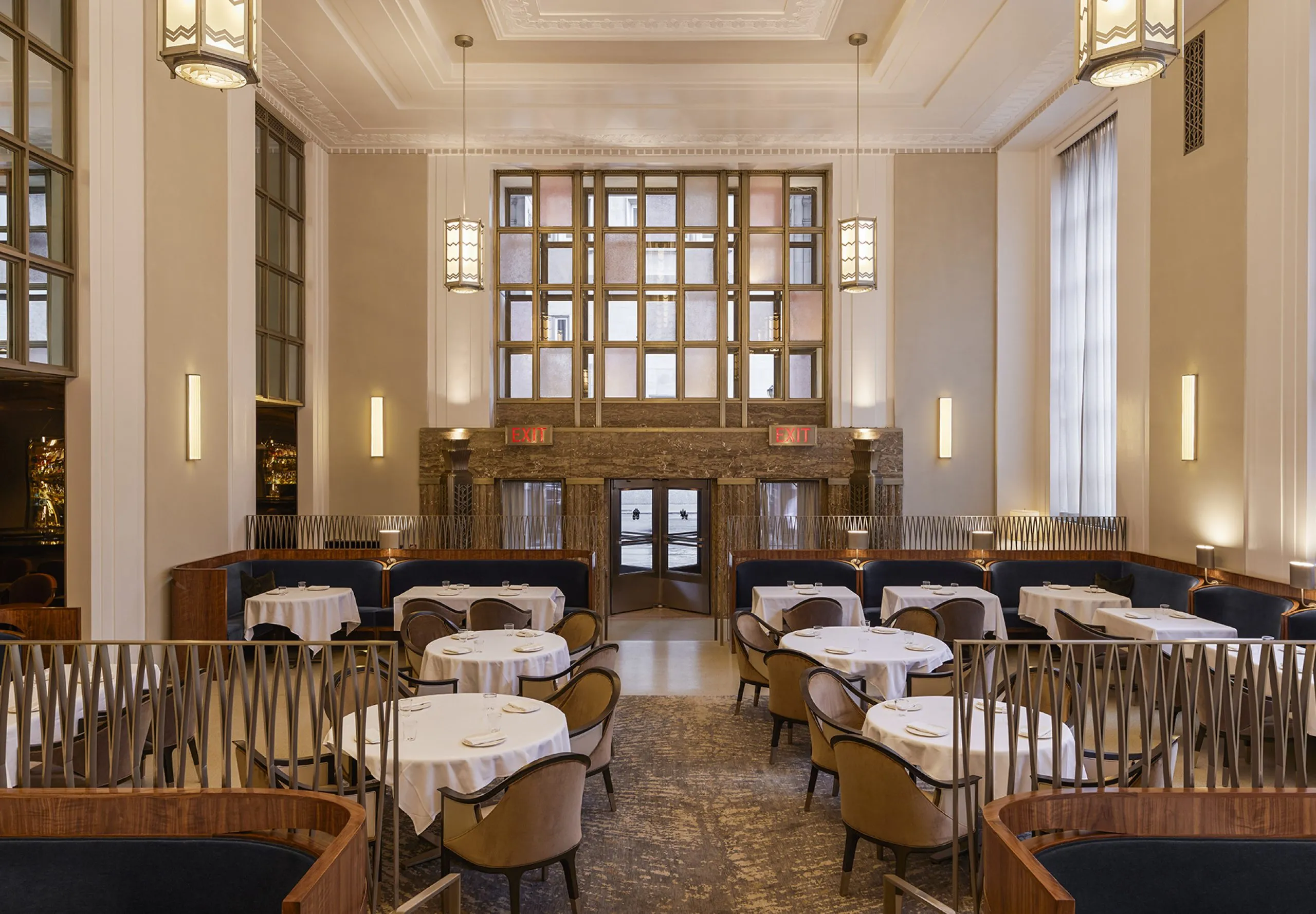 Interior view of the dining room of Eleven Madison Park