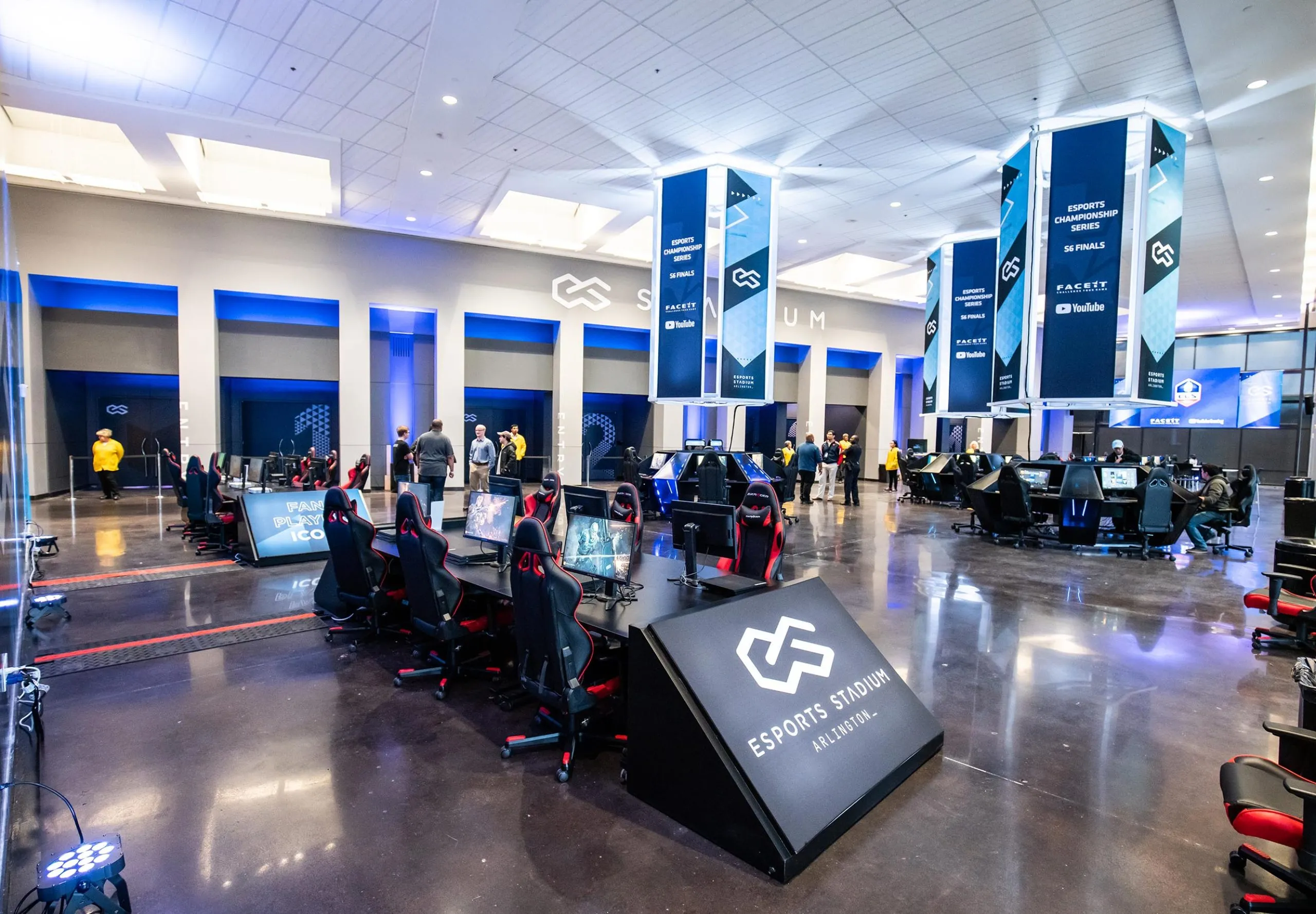 Computer stations at Esports Stadium