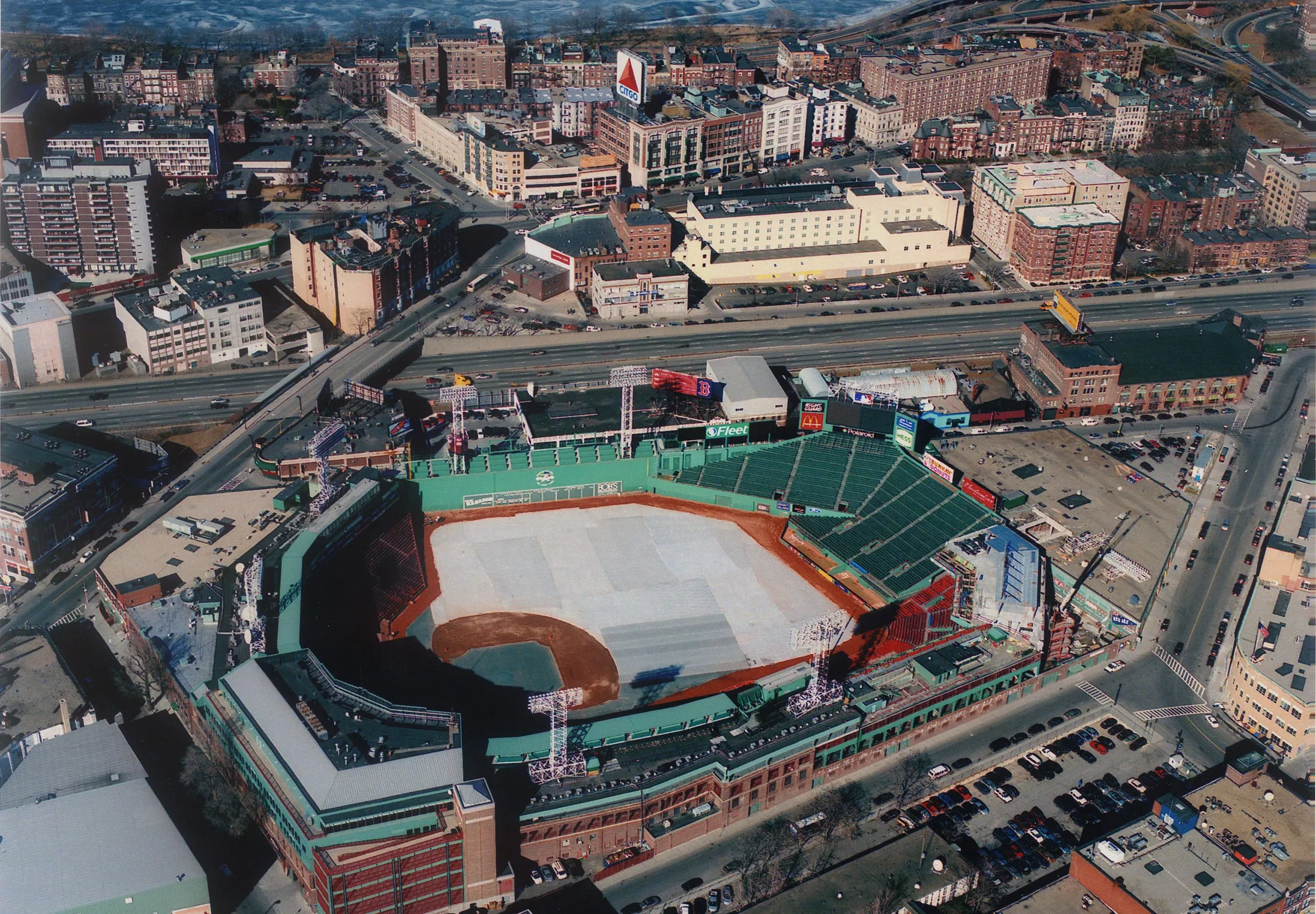 Aerial view of Fenway stadium