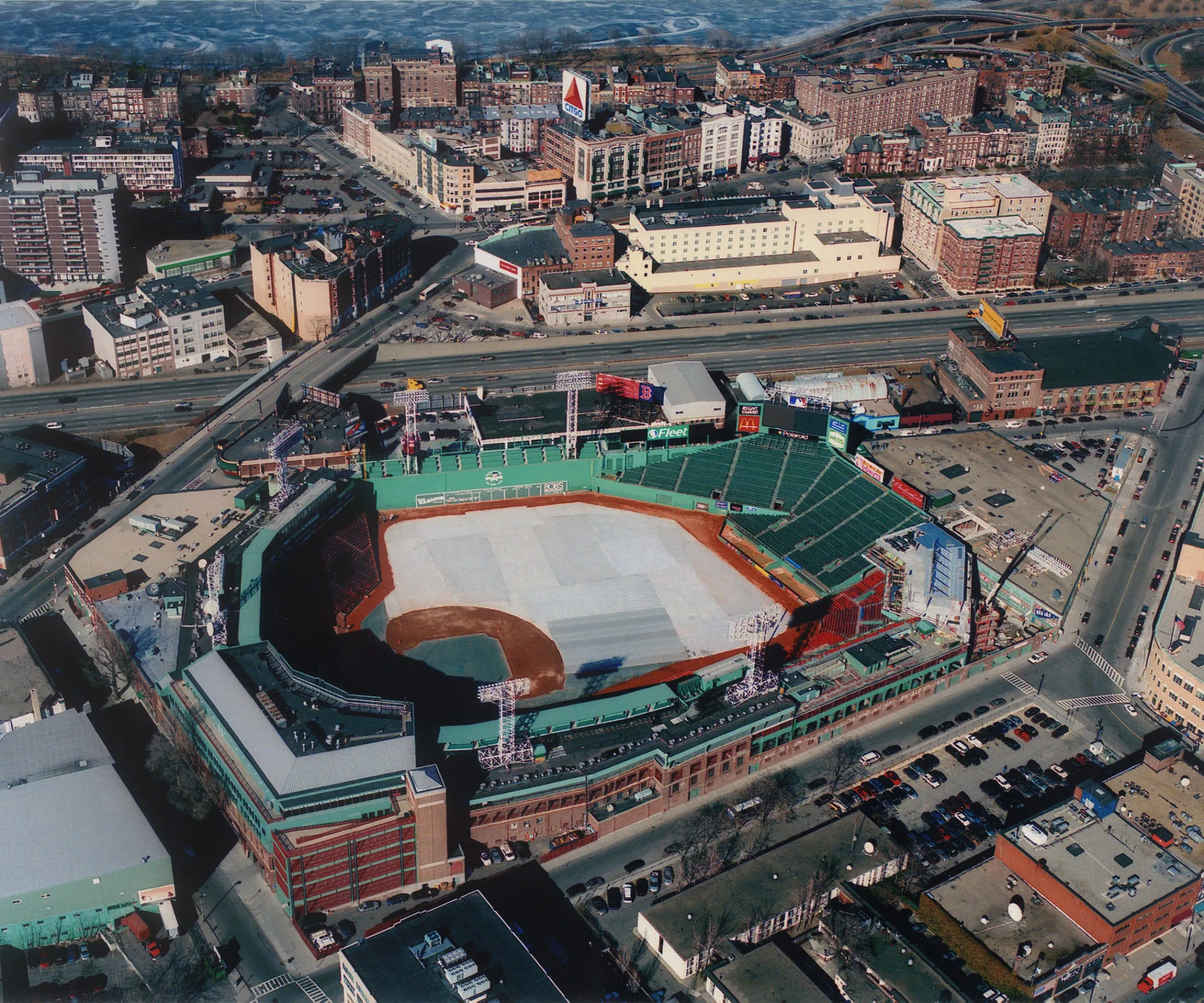 Aerial view of Fenway stadium