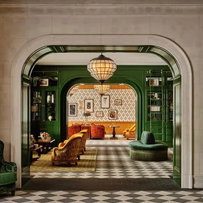 Interior view of the lobby at the Four Seasons Hotel Boston