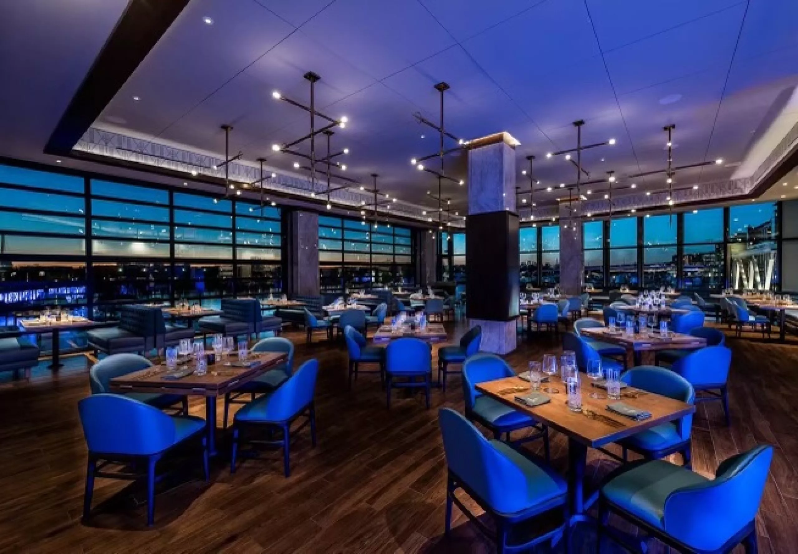 Interior view of the dining room at the Hilton Fort Lauderdale Marina Event Center