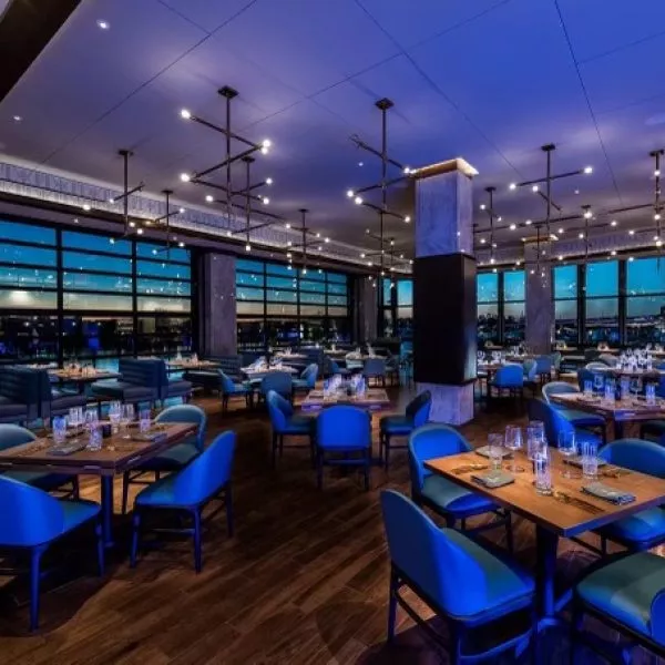 Interior view of the dining room at the Hilton Fort Lauderdale Marina Event Center