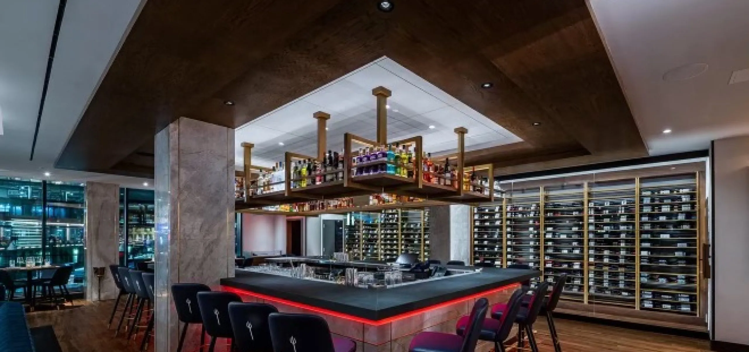 Interior view of a bar at the Hilton Fort Lauderdale Marina Event Center