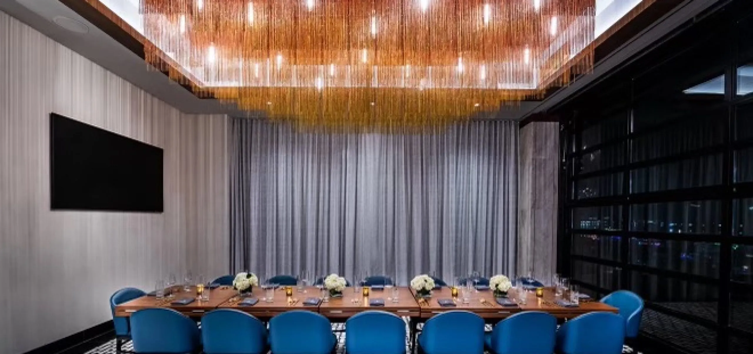 Interior view of the dining room at the Hilton Fort Lauderdale Marina Event Center