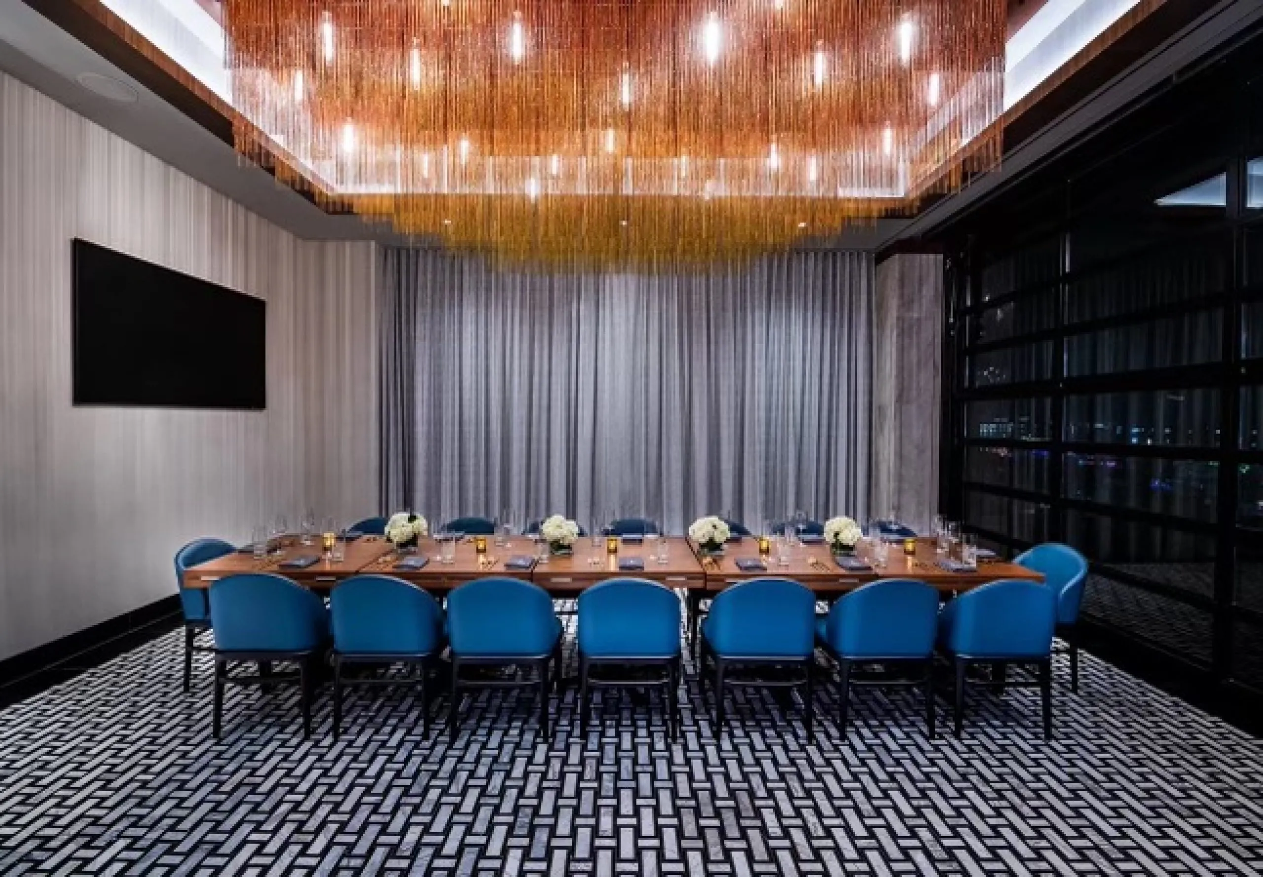 Interior view of the dining room at the Hilton Fort Lauderdale Marina Event Center