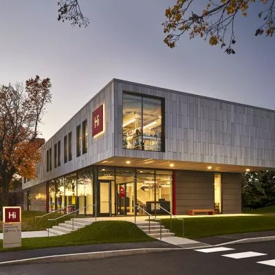 Exterior view of the Harvard Business School Pagliuca Life Lab building