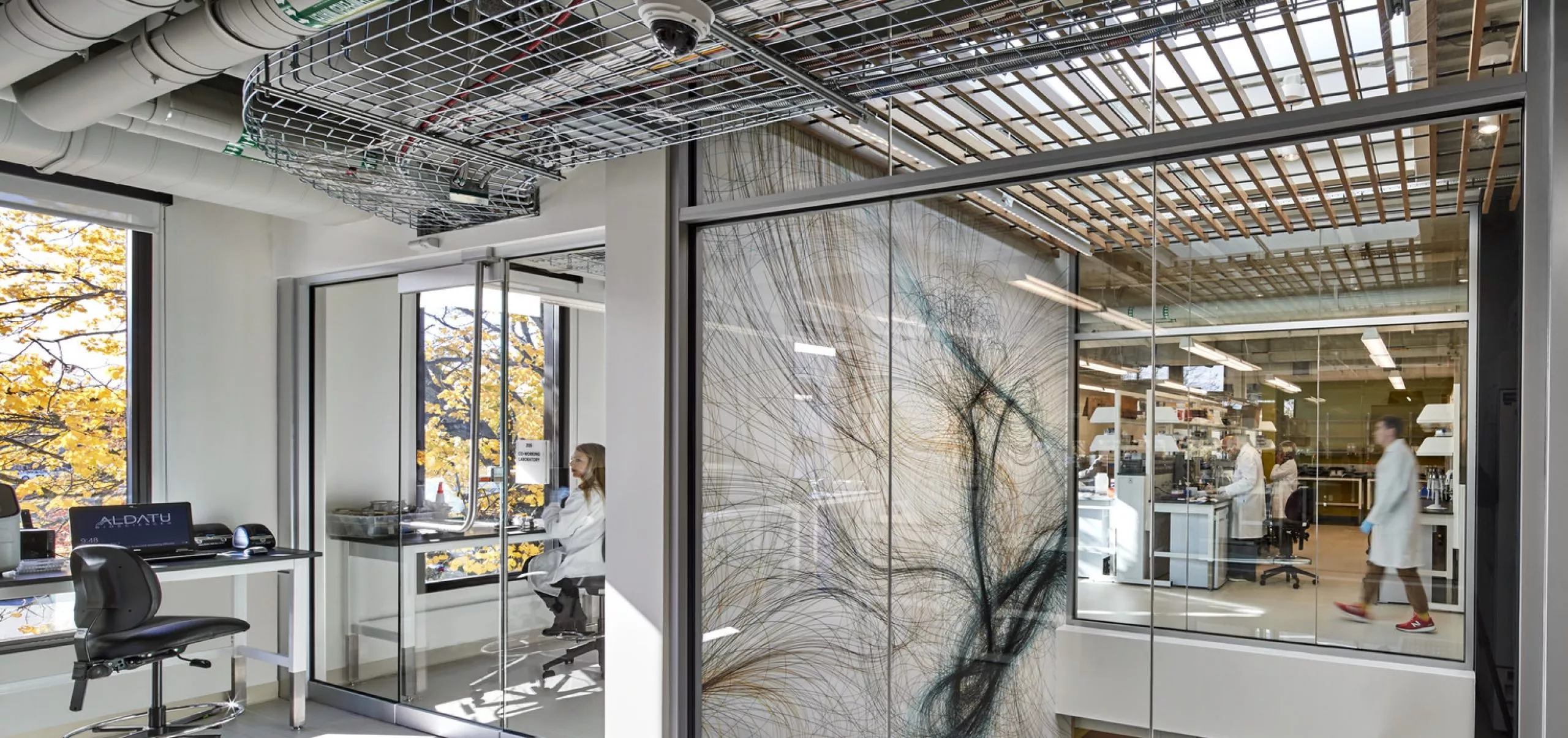 Interior view of office spaces at Harvard Business School Pagliuca Life Lab