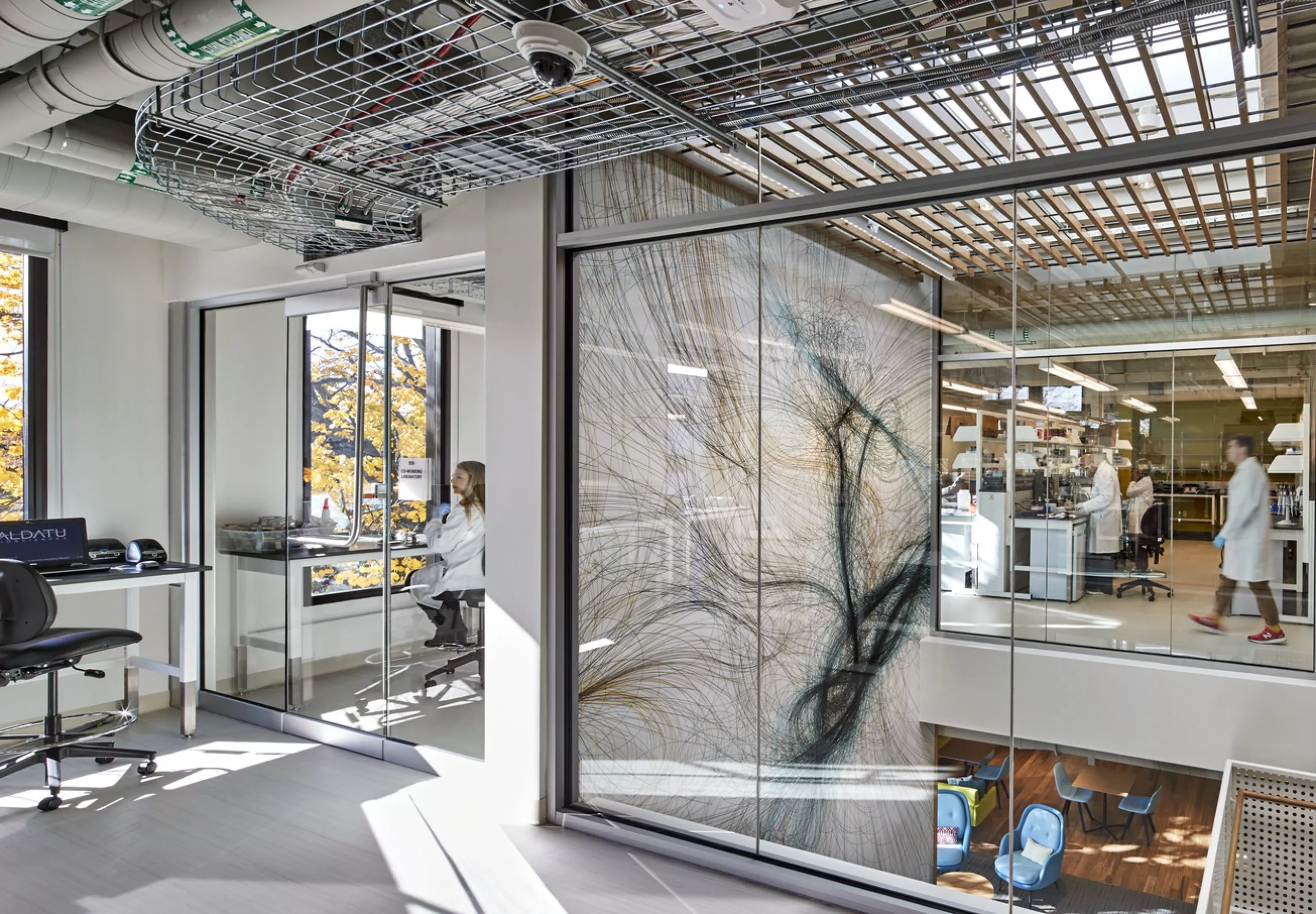 Interior view of office spaces at Harvard Business School Pagliuca Life Lab