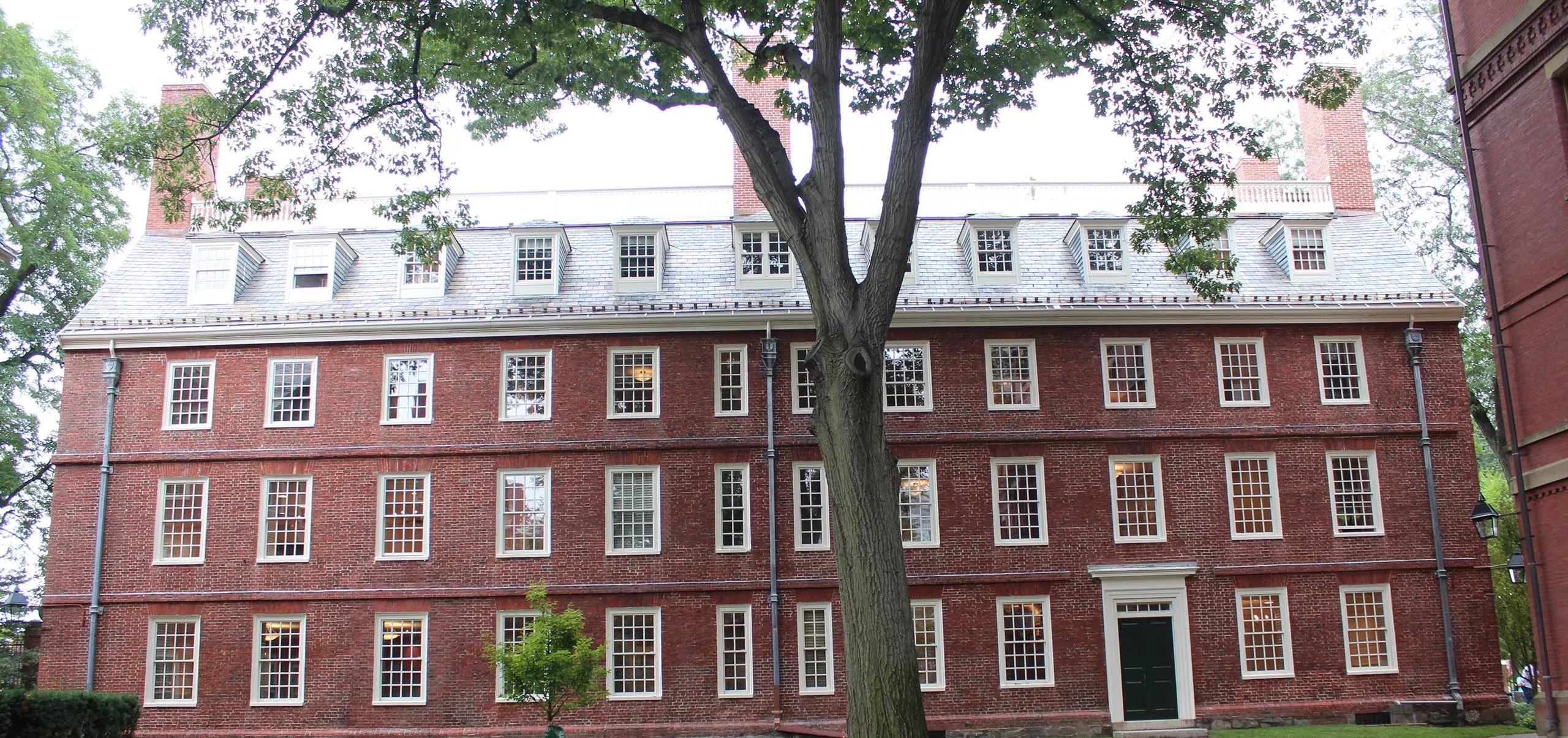 Exterior of historic Massachusetts Hall