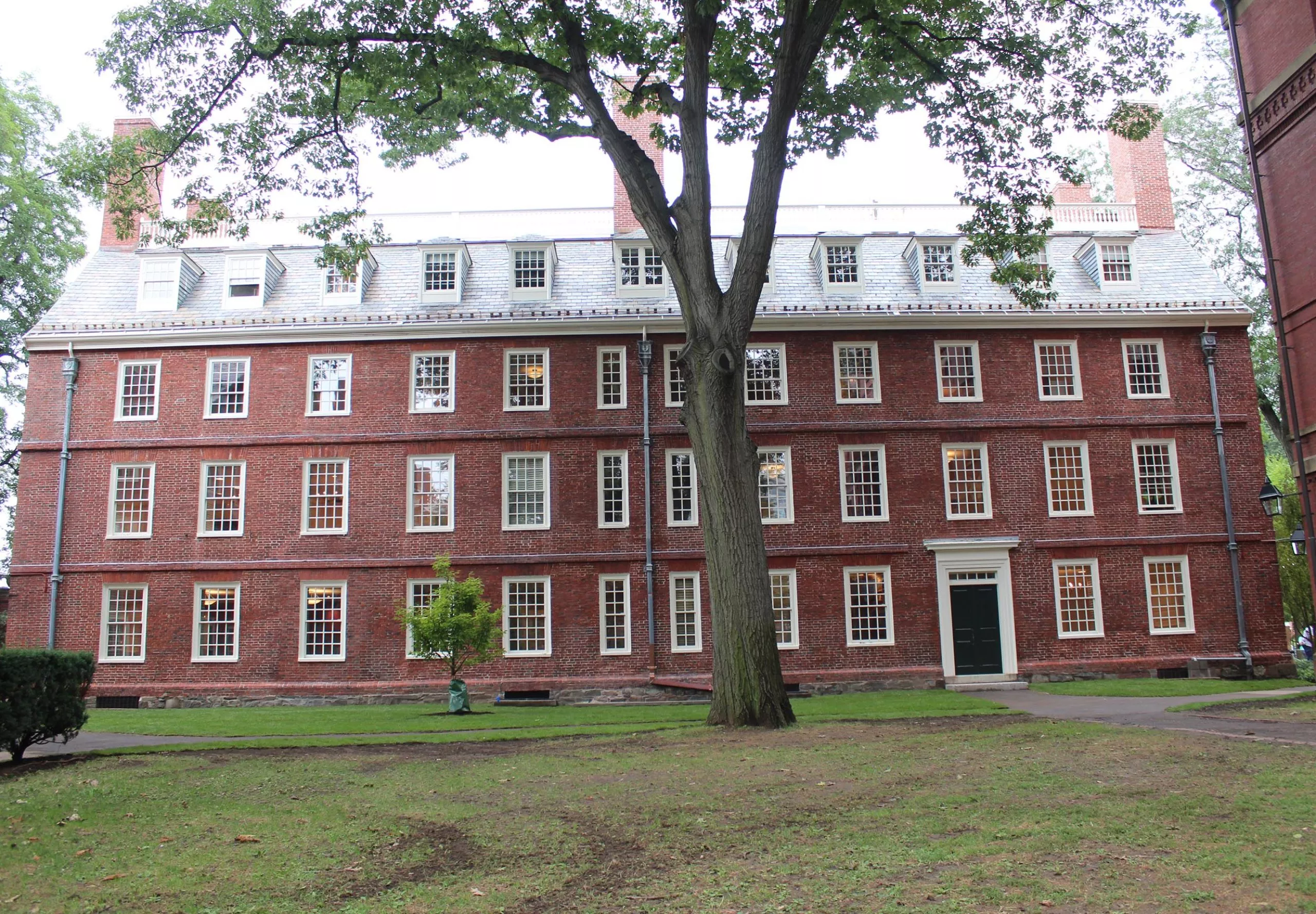 Exterior of historic Massachusetts Hall