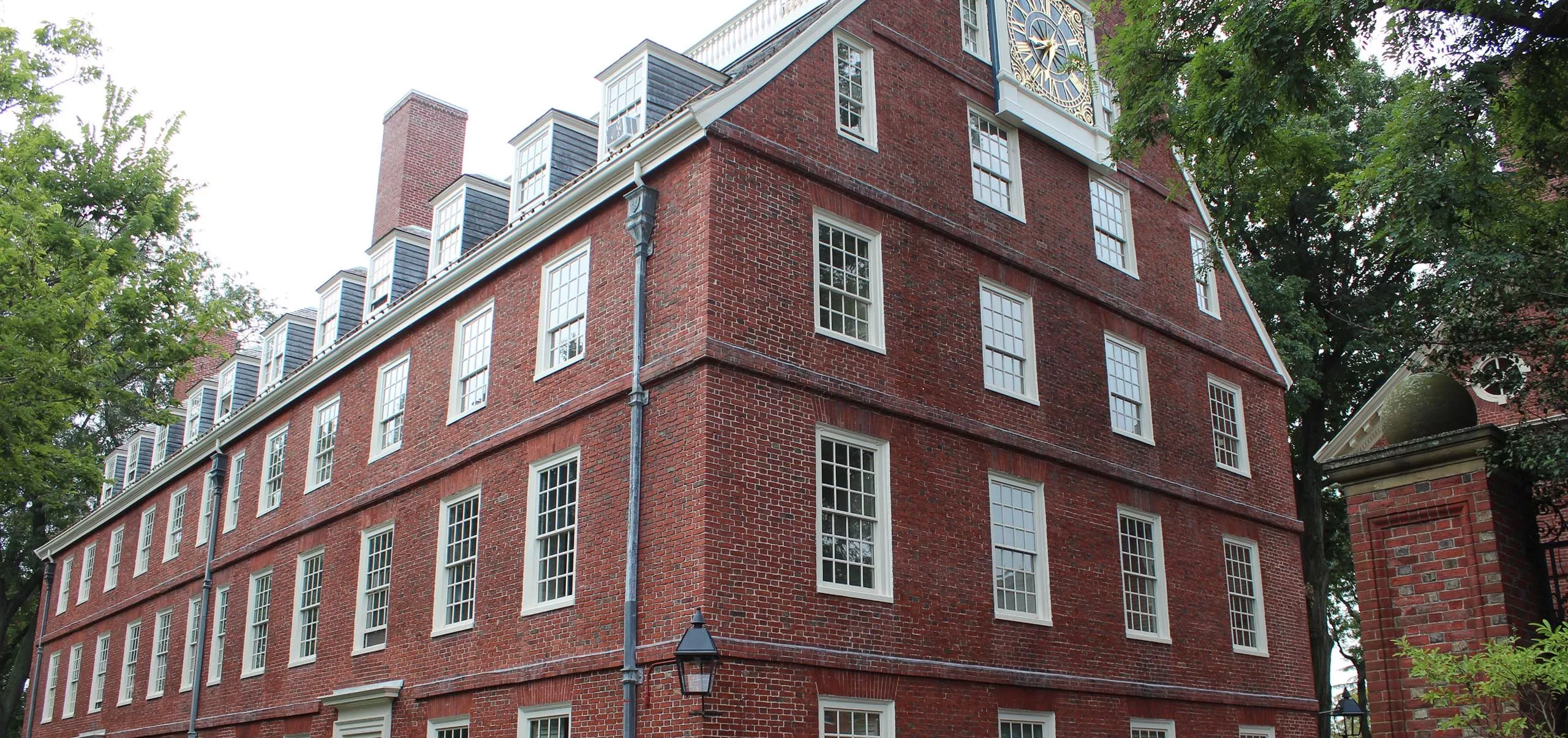 Exterior of historic Massachusetts Hall