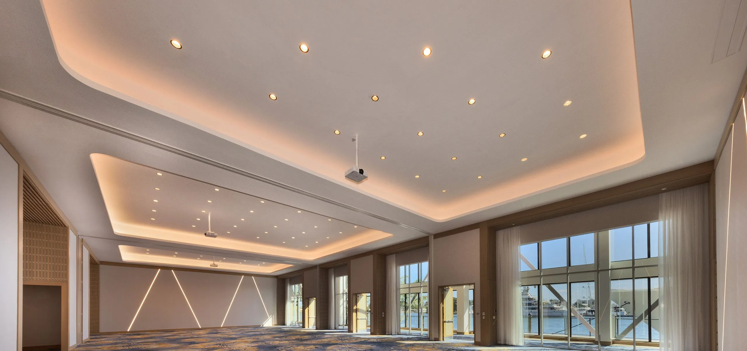 Interior view of a conference room at the Hilton Fort Lauderdale Marina Event Center