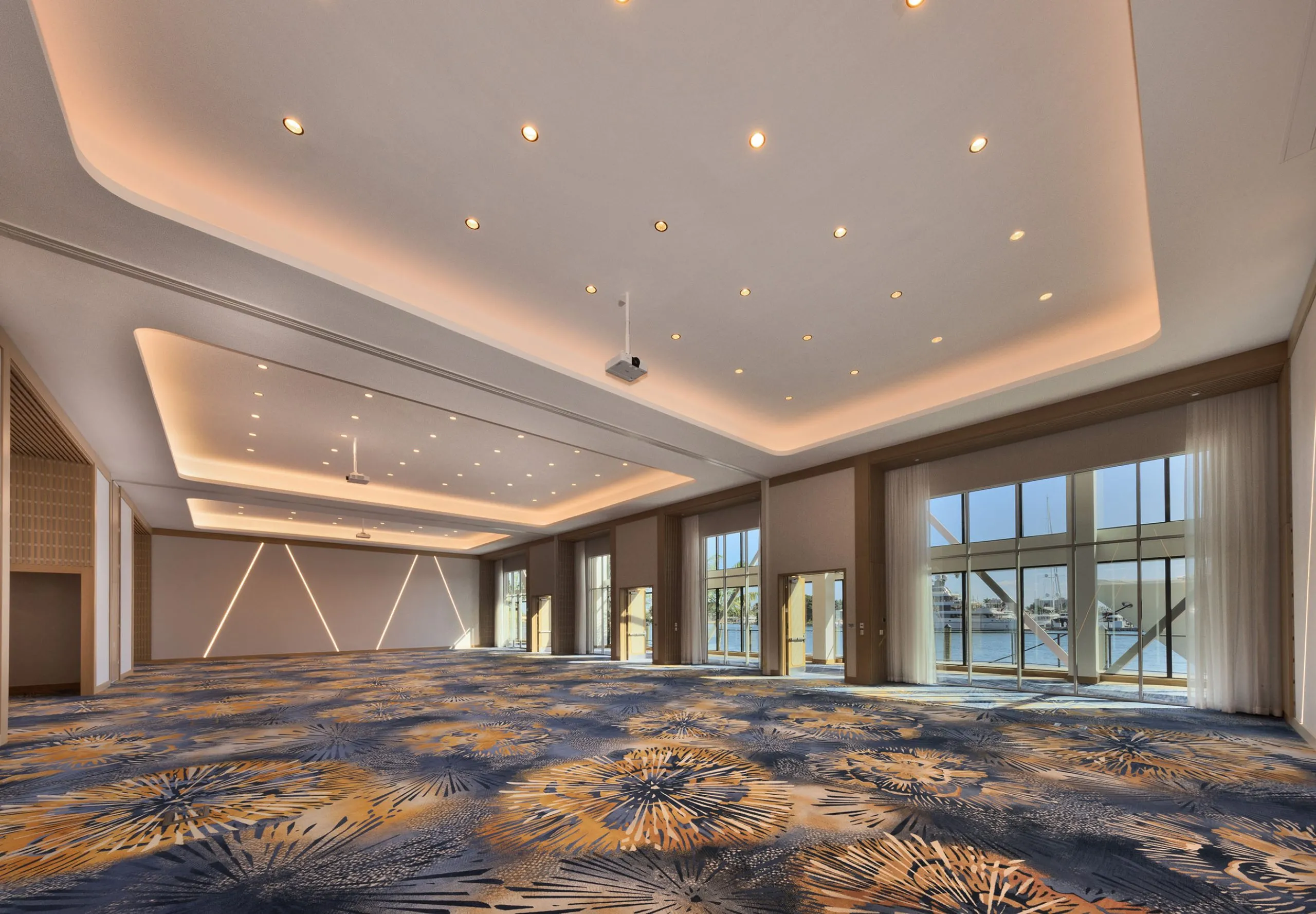 Interior view of a conference room at the Hilton Fort Lauderdale Marina Event Center