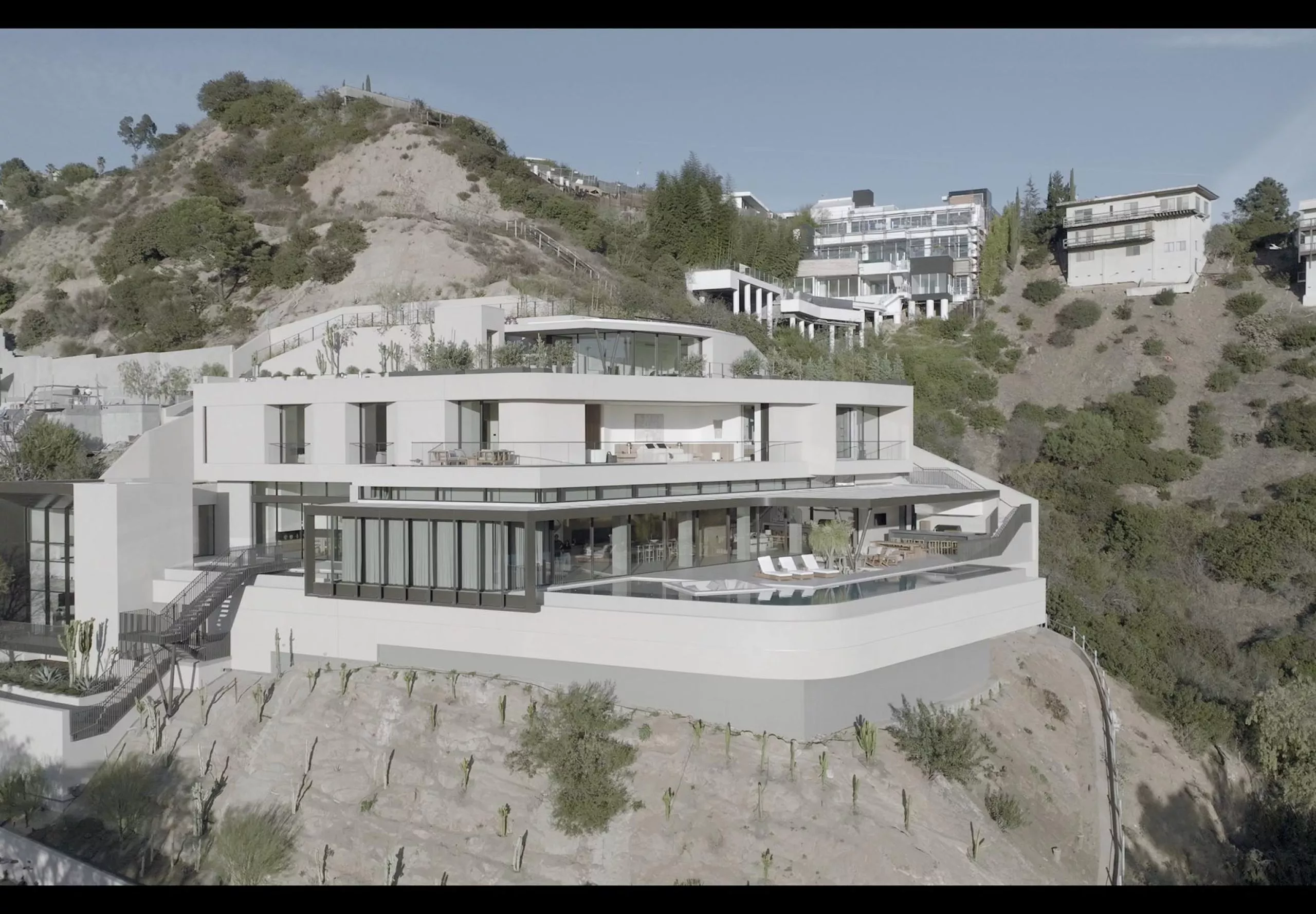 exterior view of Hollywood hills residence