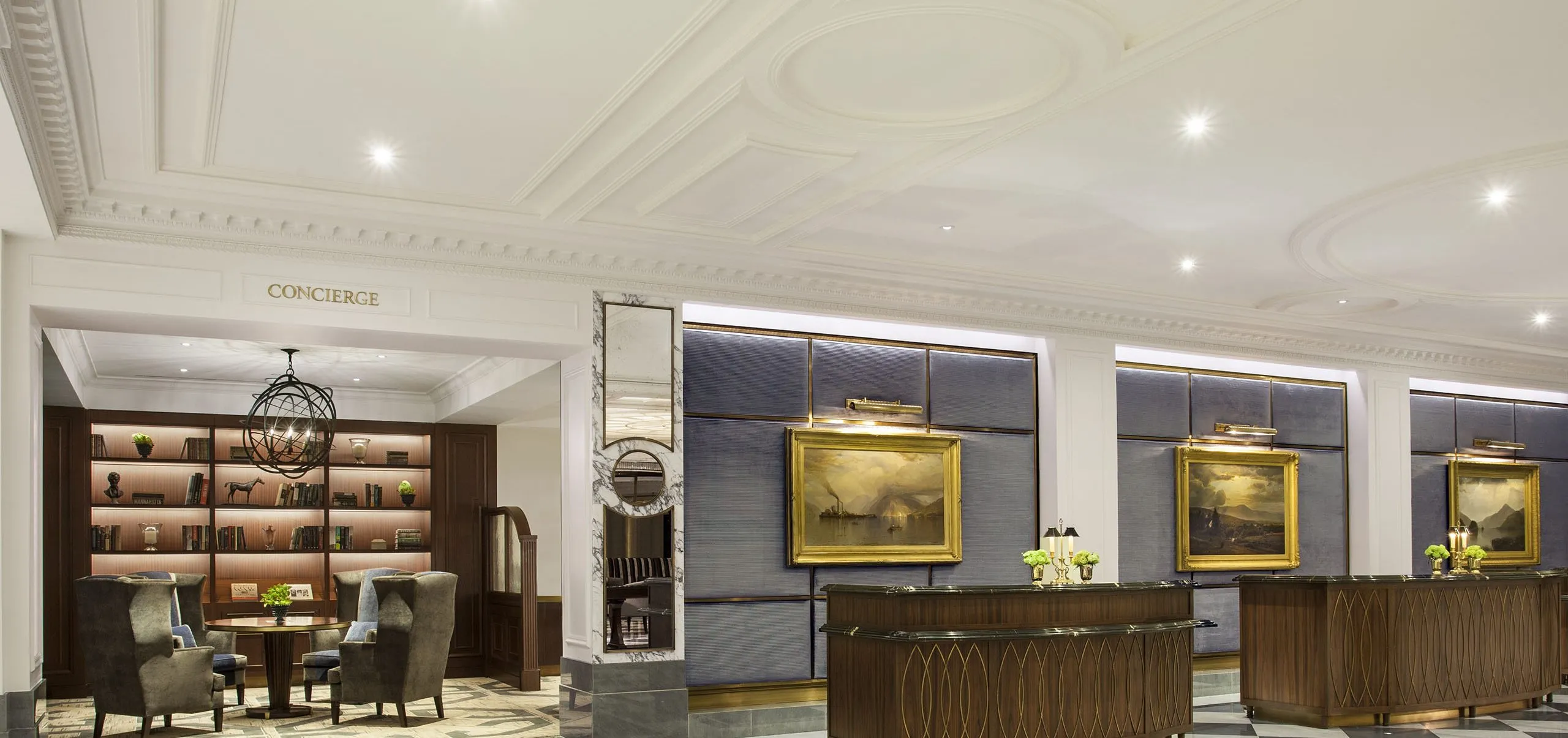 Interior view of the front desk at InterContinental New York Barclay