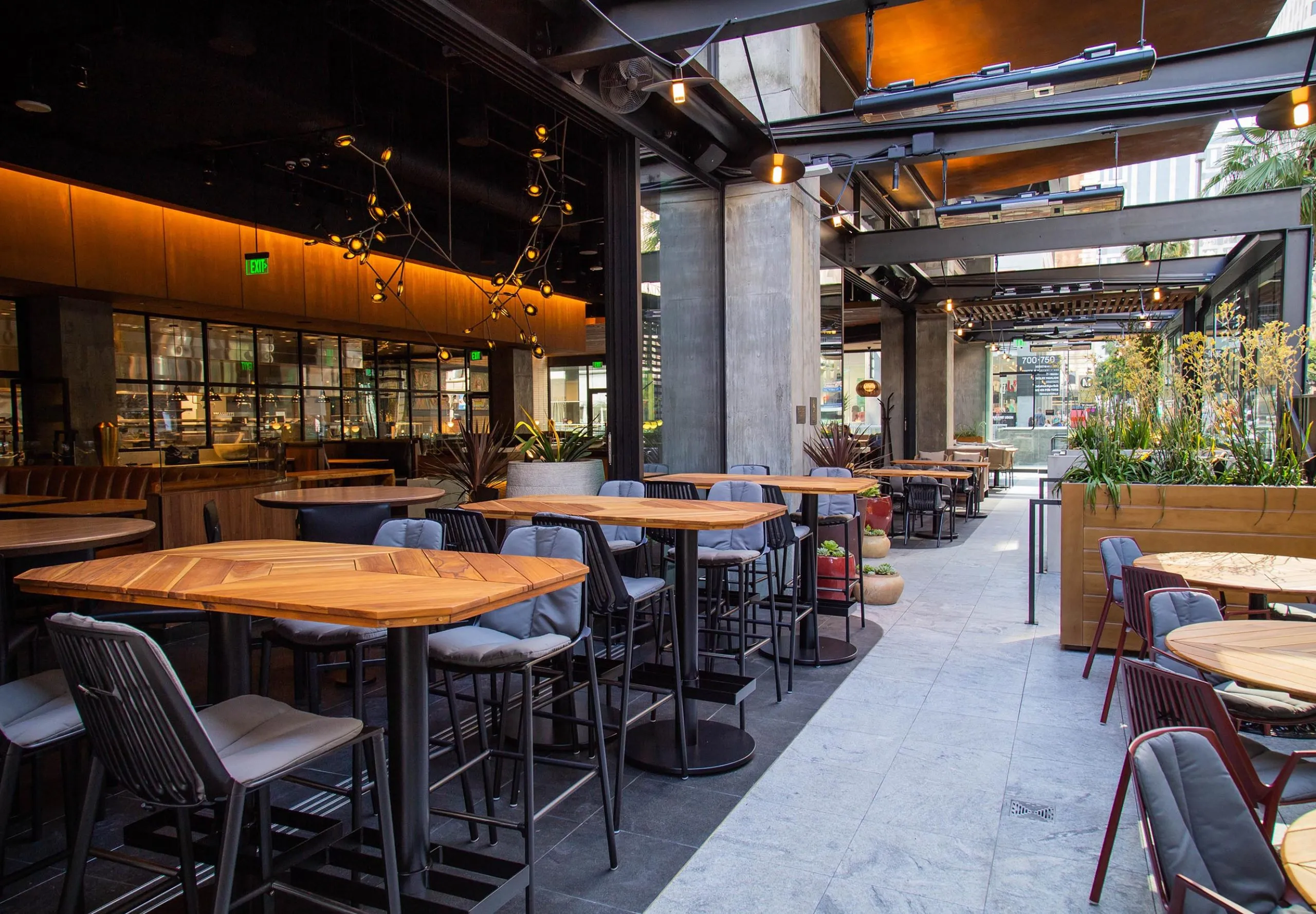 Interior view of the bar and dining room at Joey Restaurants